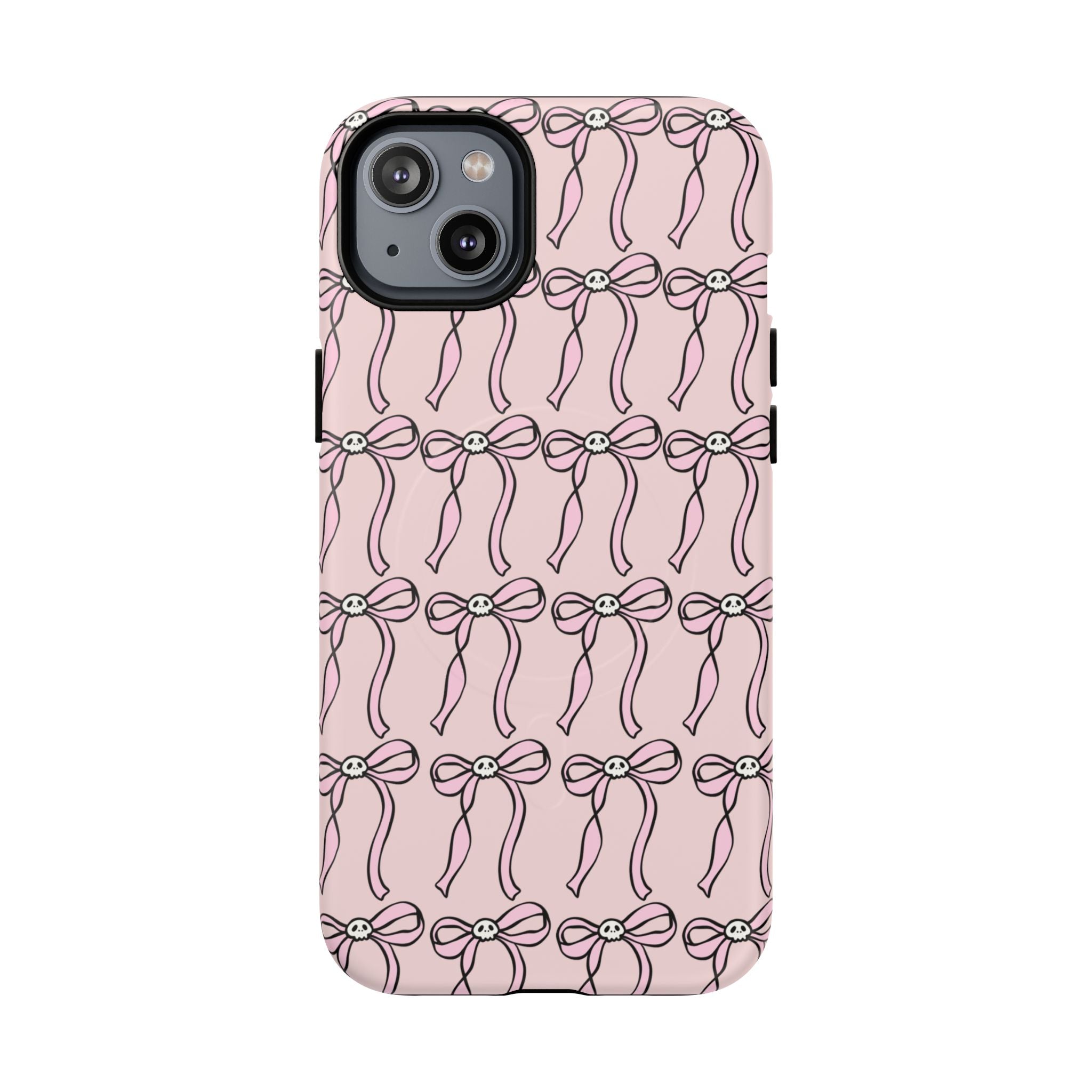 Magnetic Phone Case | Pink Skull Bows