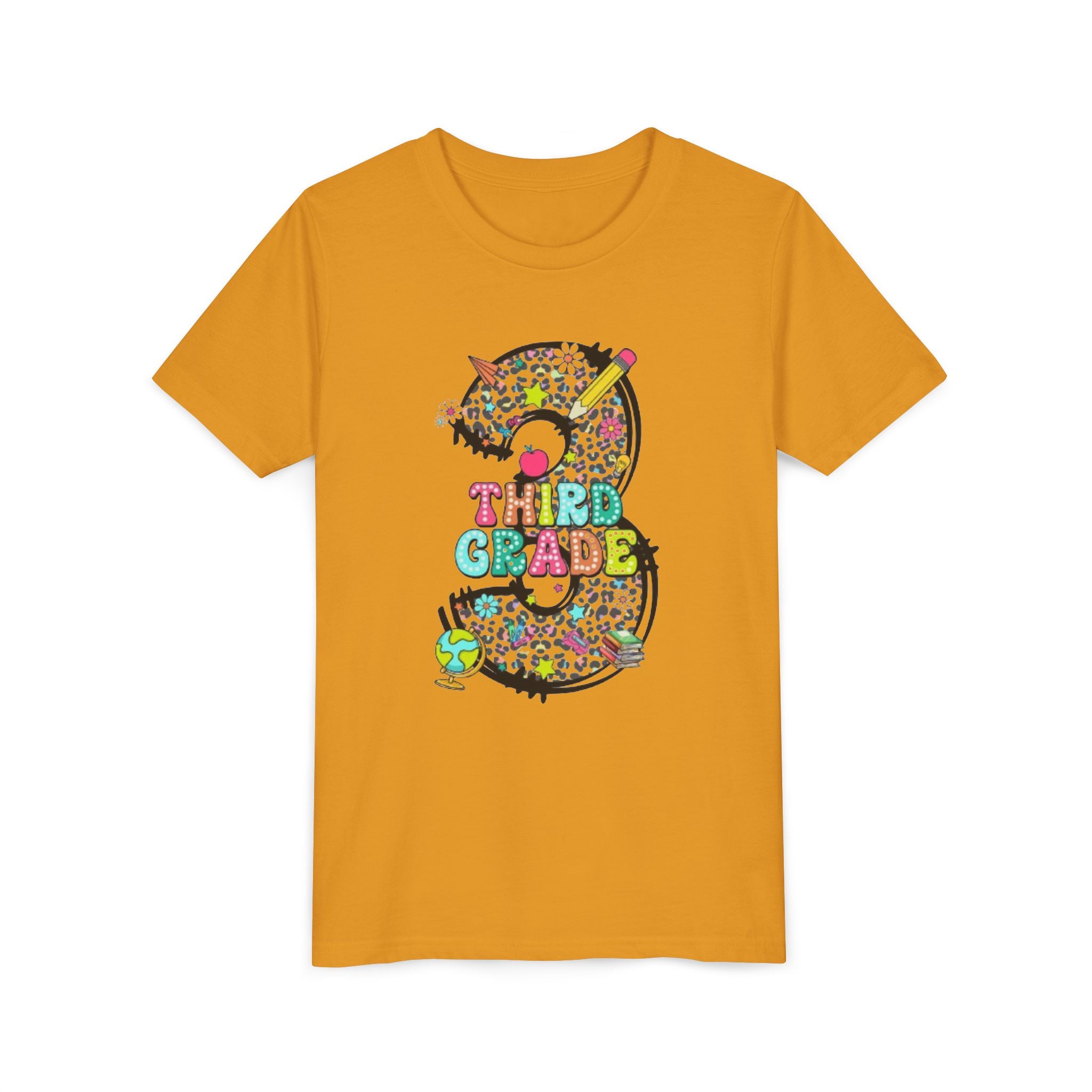 Third Grade Youth Tee | Colorful Number 3 Back-to-School Shirt