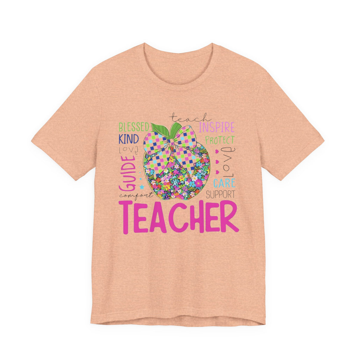 Teacher Apple Graphic Tee | Inspirational Words School Staff Gift