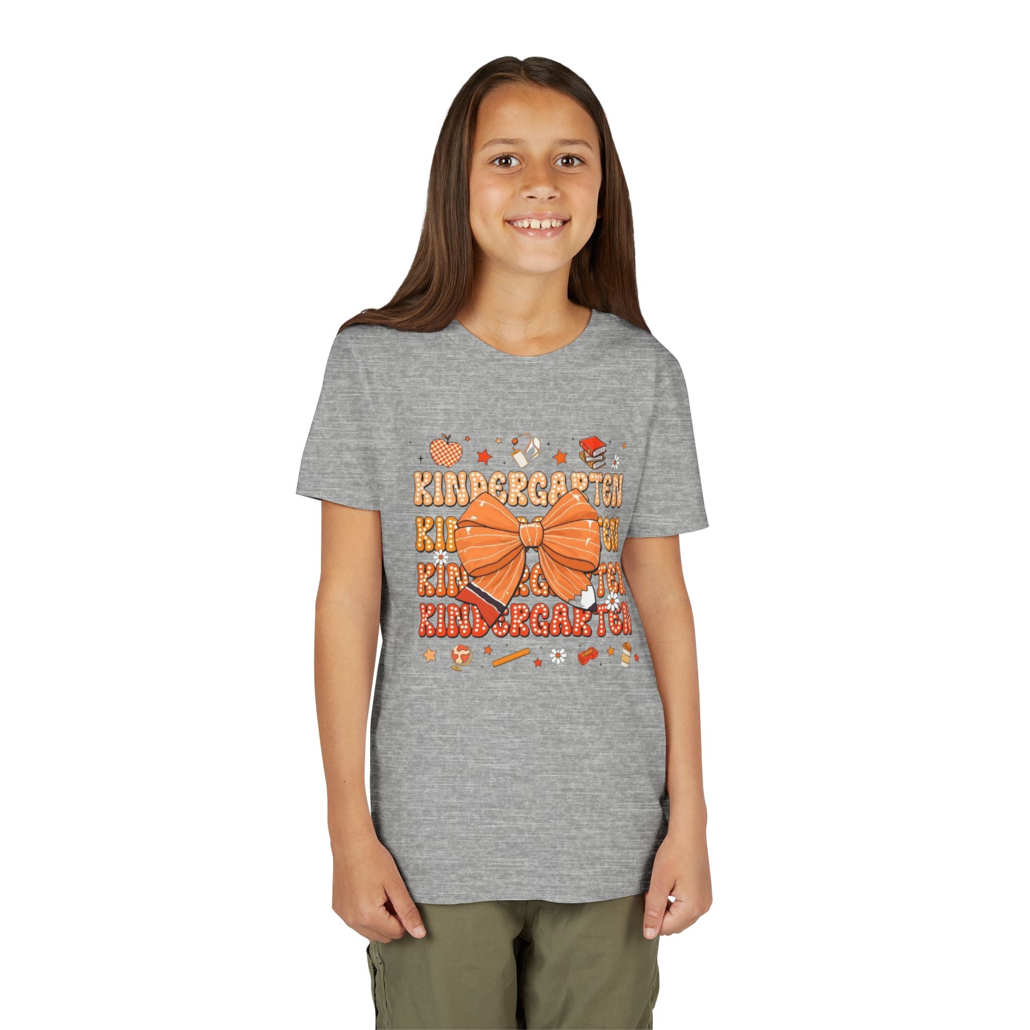 Kindergarten Youth T‑Shirt | Back-to-School Orange Bow Design