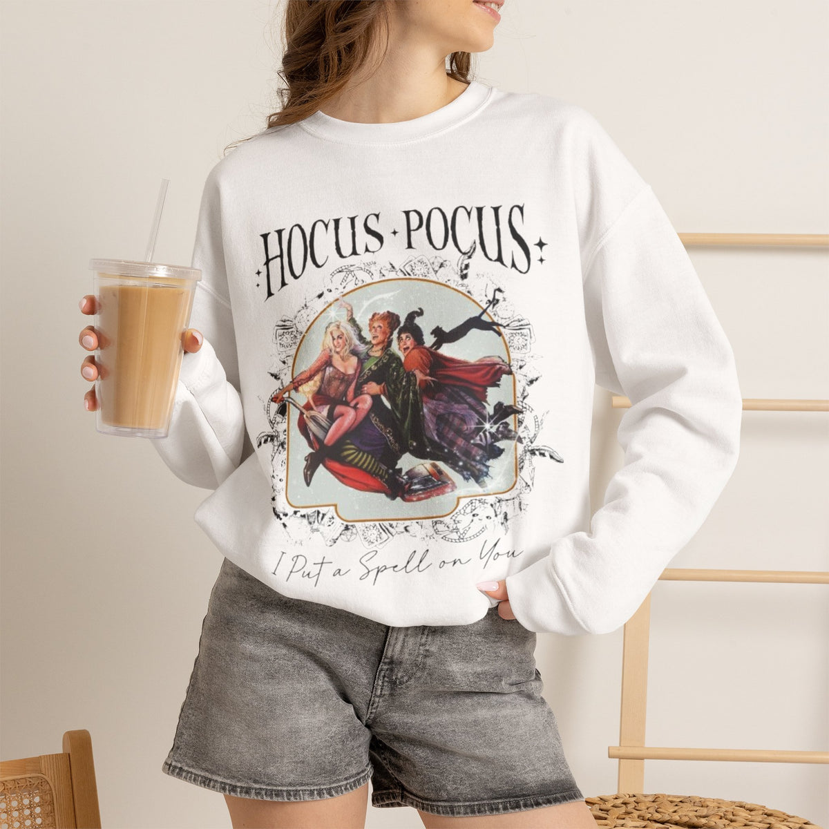 Hocus Pocus Vintage Witch Crewneck Sweatshirt | “I Put a Spell on You”