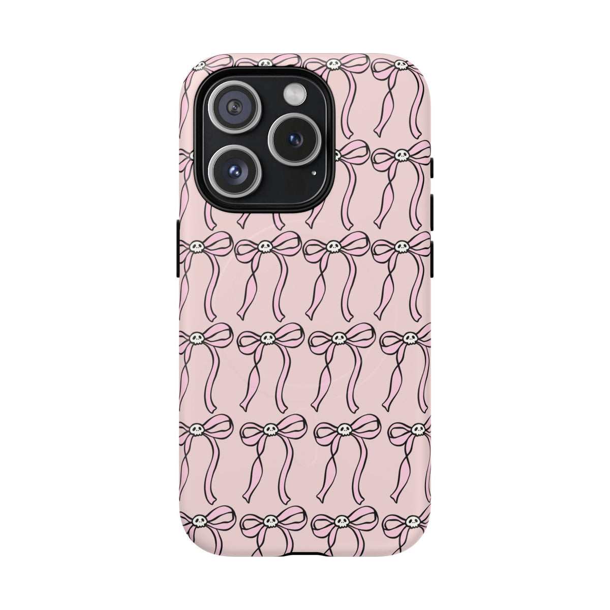 Magnetic Phone Case | Pink Skull Bows