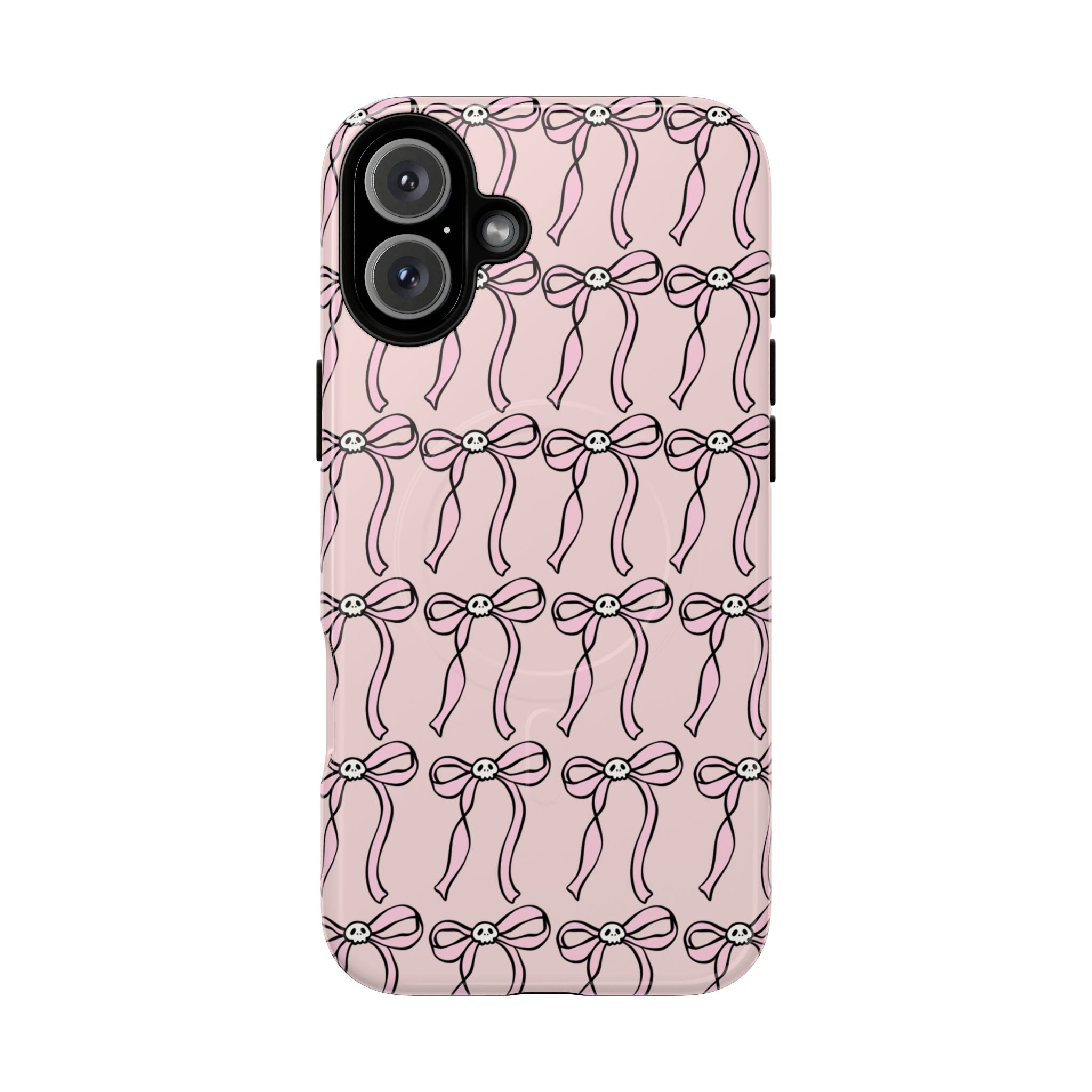 Magnetic Phone Case | Pink Skull Bows