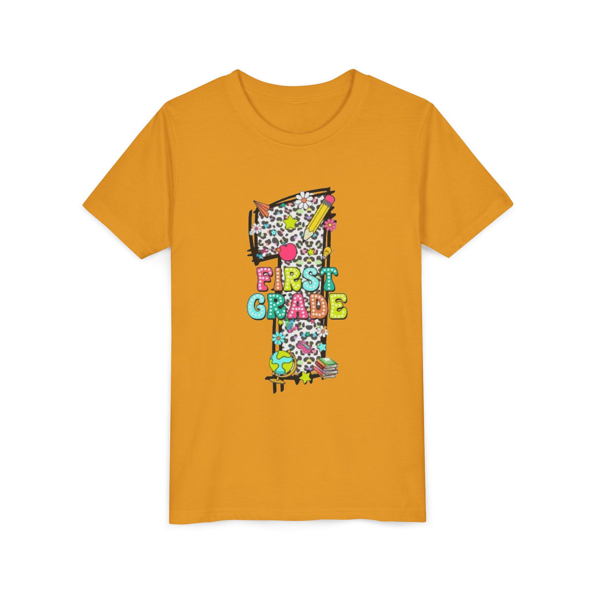 First Grade Number 1 Kids T-Shirt | Colorful Back-to-School Graphic Tee