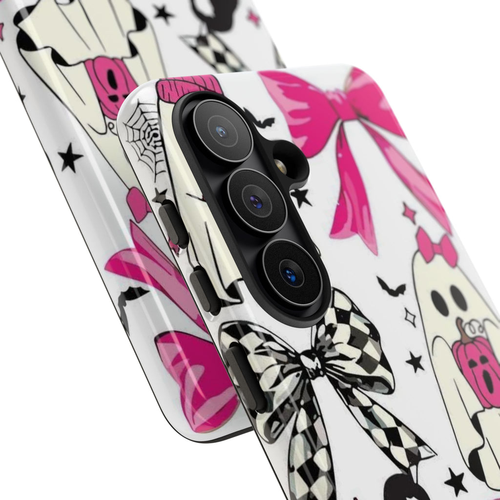 Phone Case | Cute Pink Ghosts & Bows Halloween Pattern