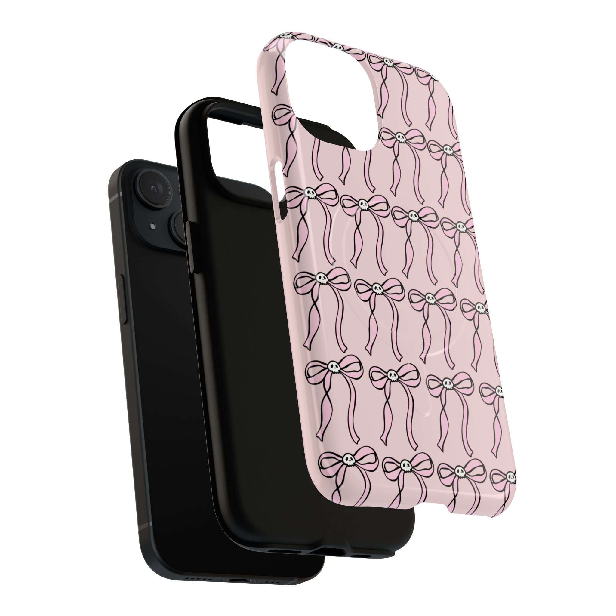 Magnetic Phone Case | Pink Skull Bows