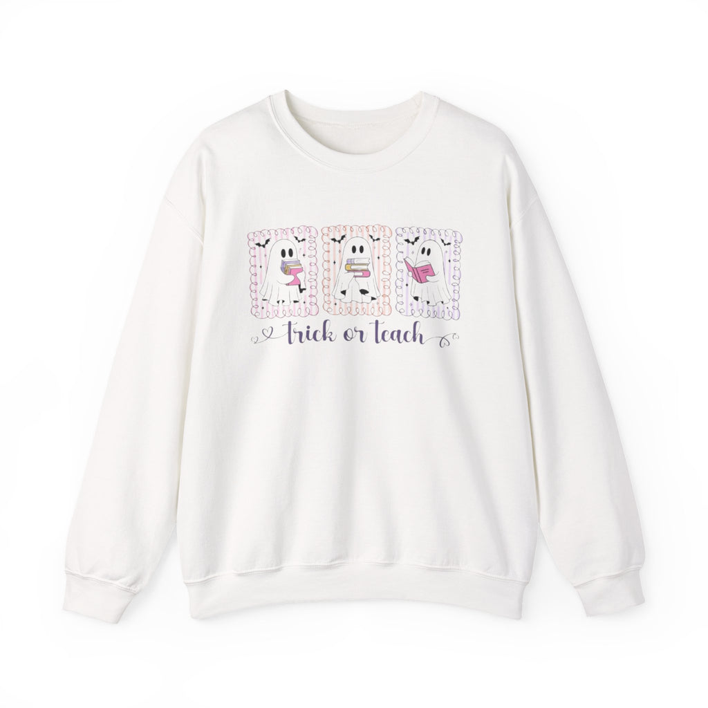 Halloween Crewneck Sweatshirt | Teacher "trick or teach" Graphic