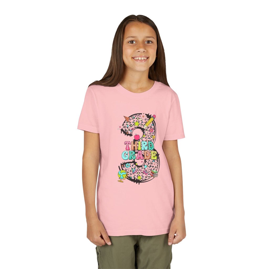 Third Grade Youth Tee | Colorful Number 3 Back-to-School Shirt