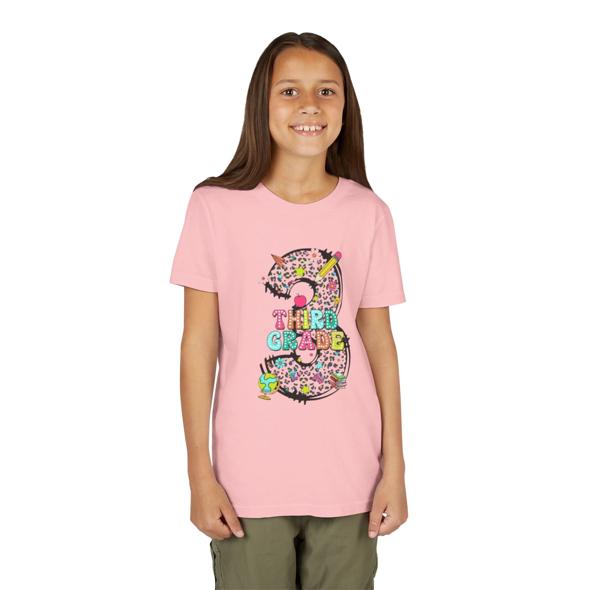 Third Grade Youth Tee | Colorful Number 3 Back-to-School Shirt