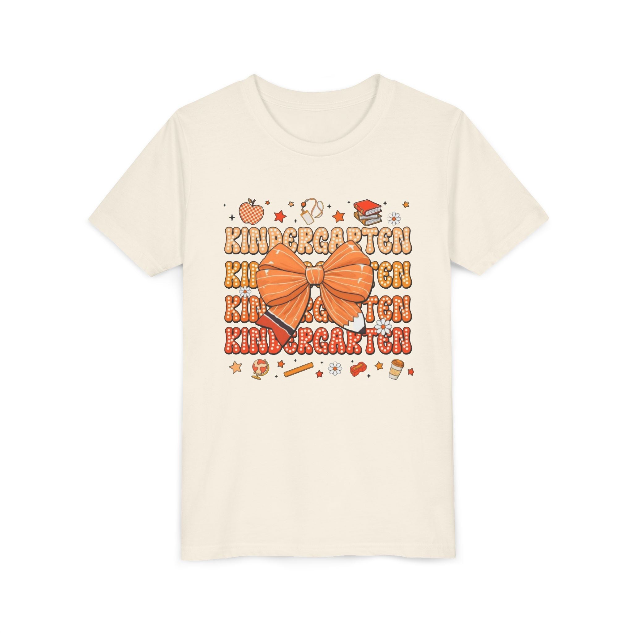 Kindergarten Youth T‑Shirt | Back-to-School Orange Bow Design