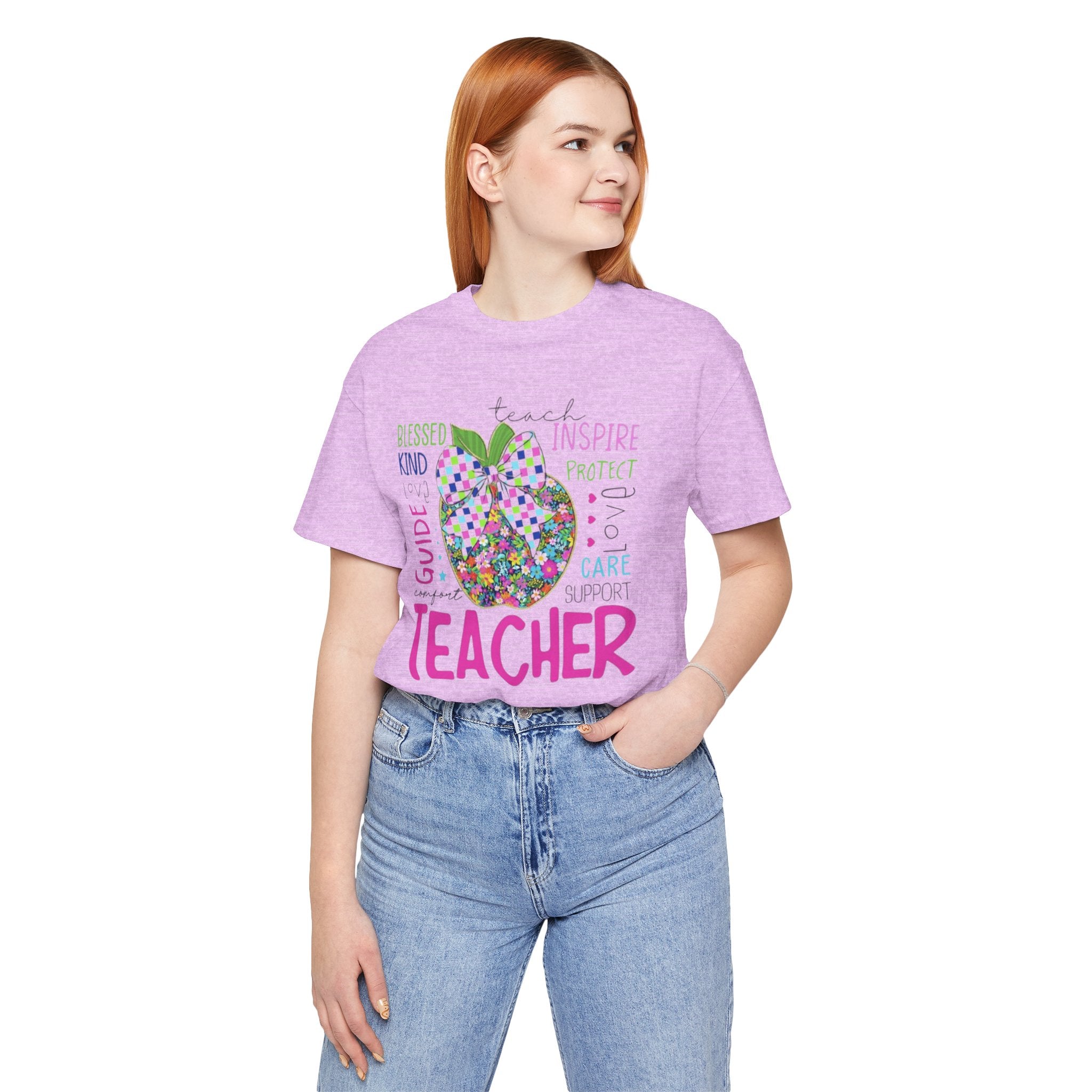 Teacher Apple Graphic Tee | Inspirational Words School Staff Gift
