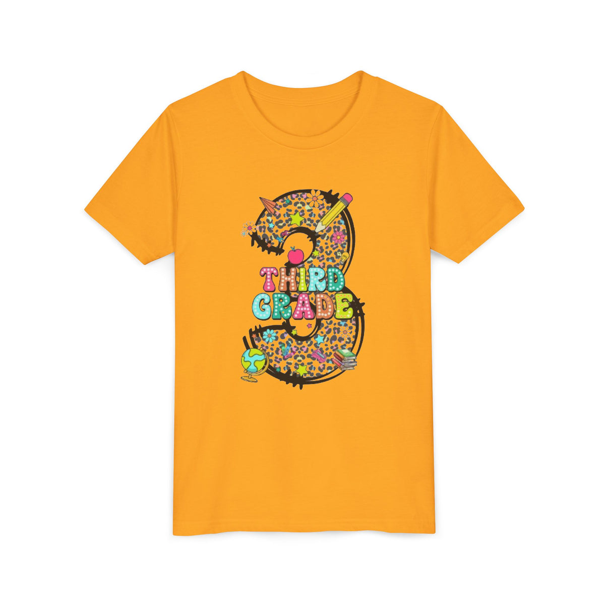 Third Grade Youth Tee | Colorful Number 3 Back-to-School Shirt
