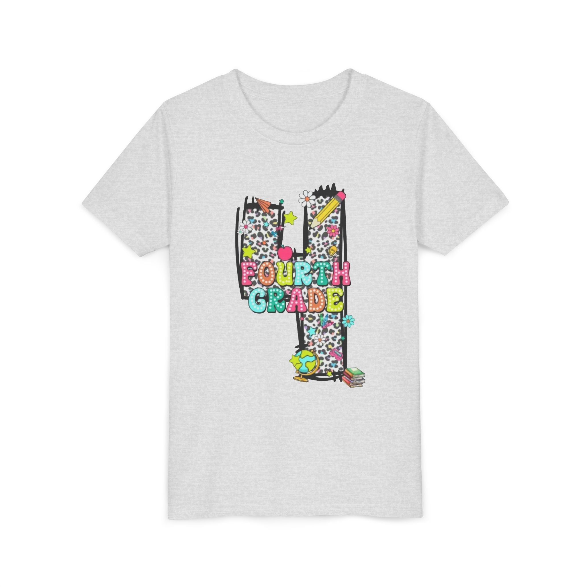 Fourth Grade Kids T‑Shirt | Colorful Number 4 School Shirt for Back to School