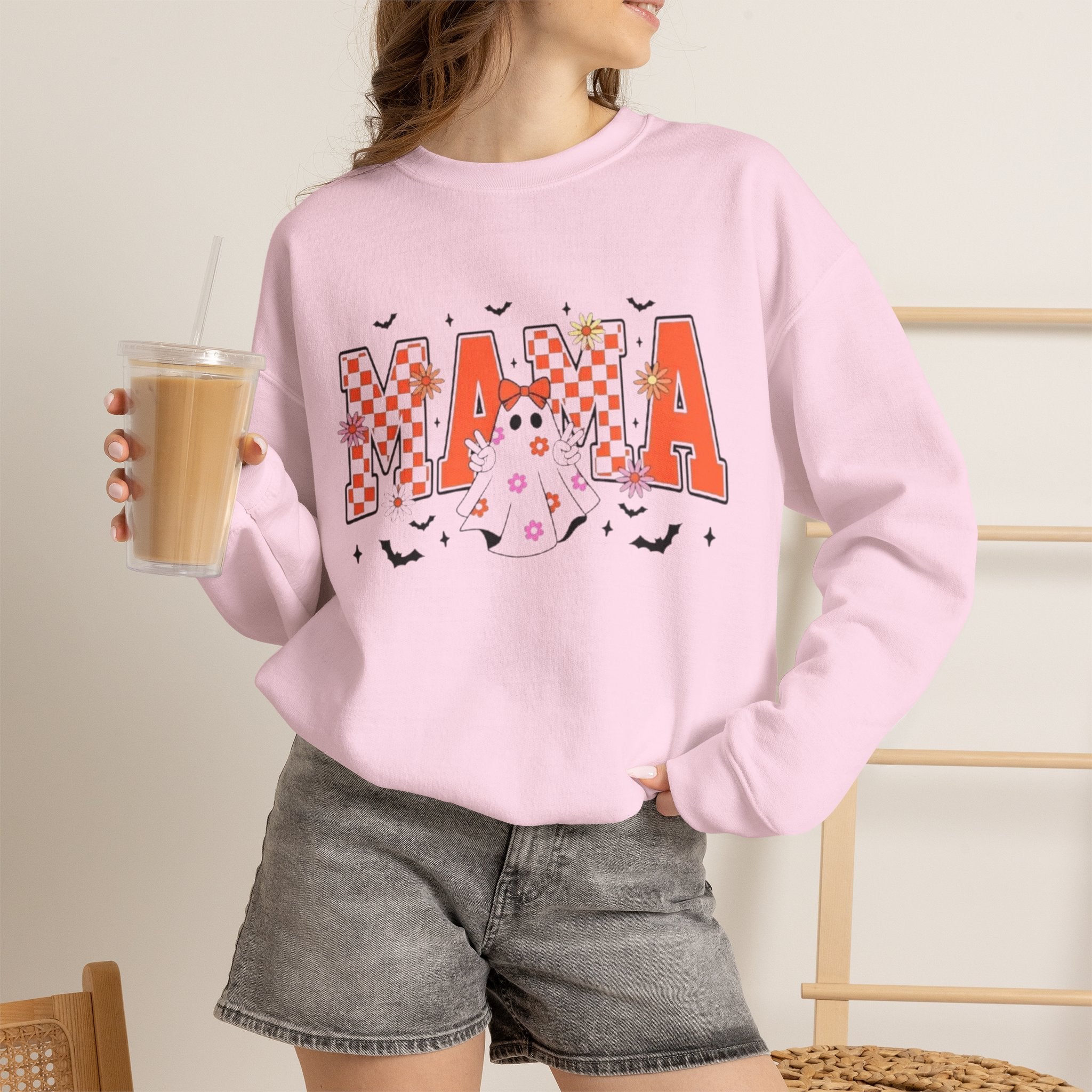 Mama Ghosts Crewneck | Halloween Mama Graphic Sweatshirt