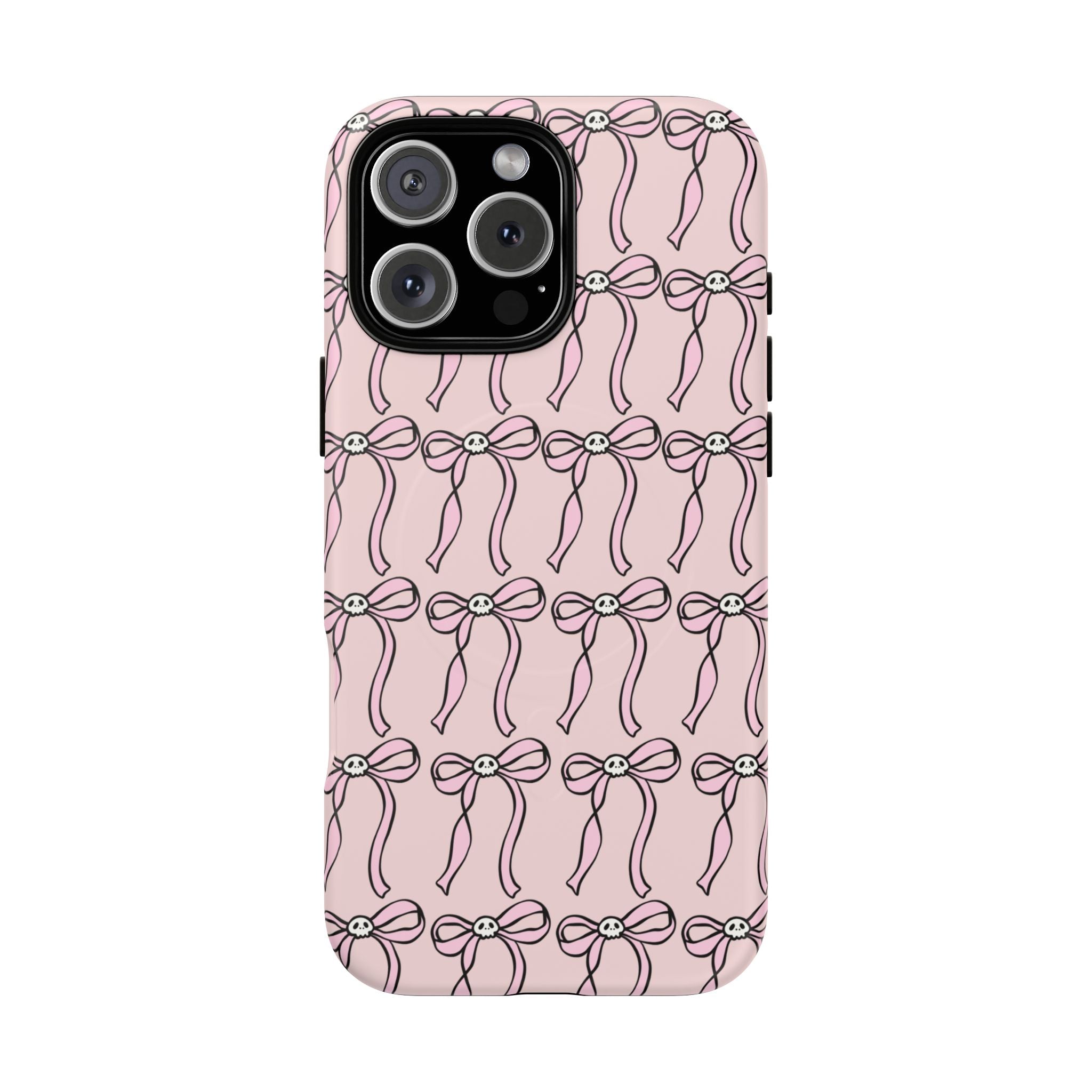 Magnetic Phone Case | Pink Skull Bows