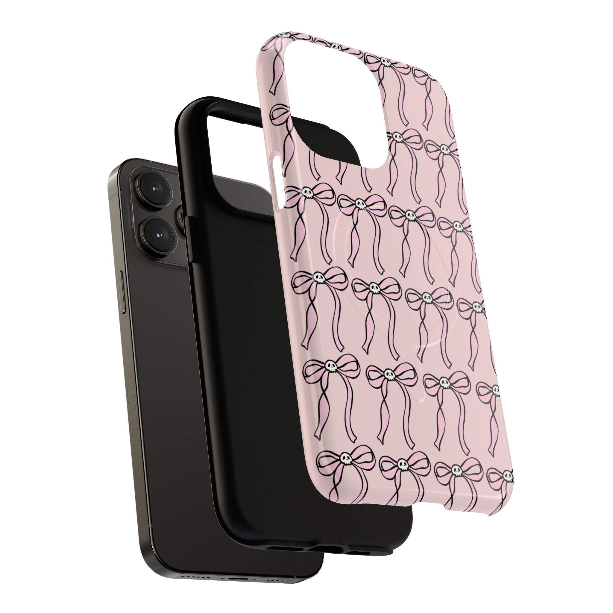 Magnetic Phone Case | Pink Skull Bows