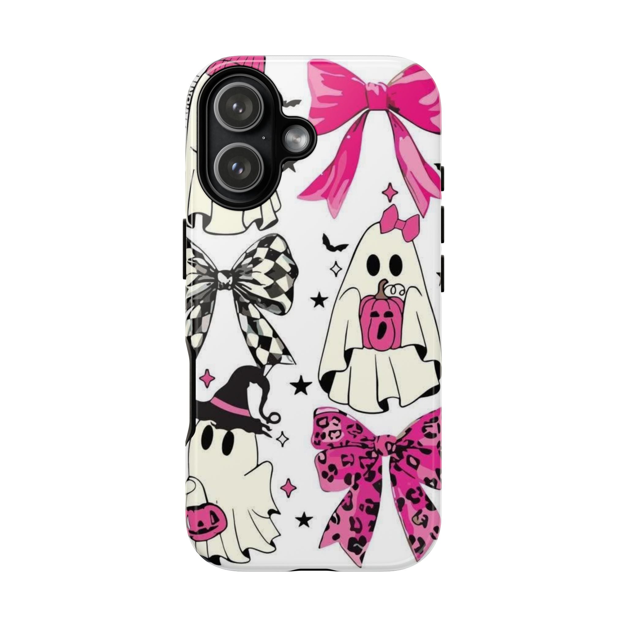 Phone Case | Cute Pink Ghosts & Bows Halloween Pattern