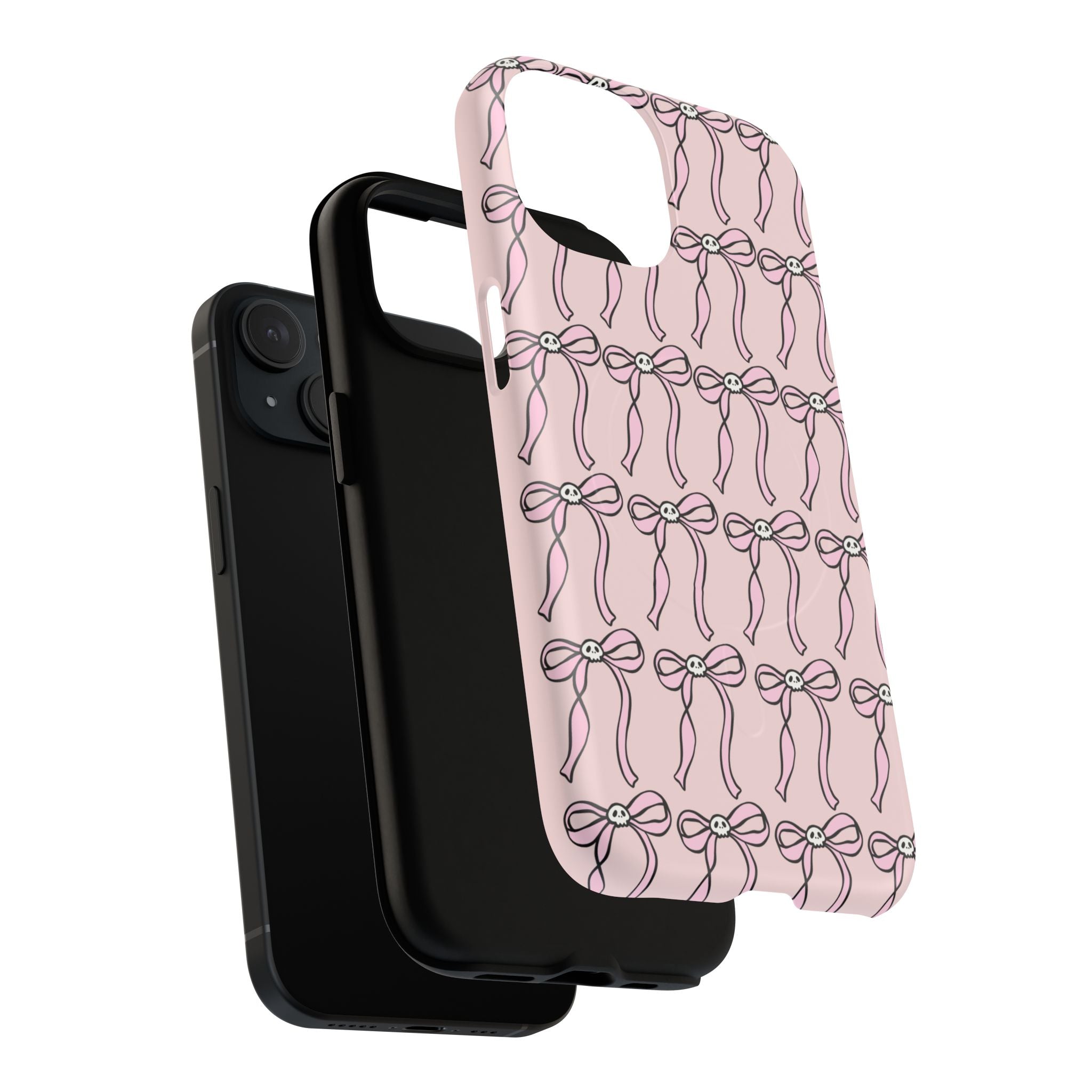 Magnetic Phone Case | Pink Skull Bows