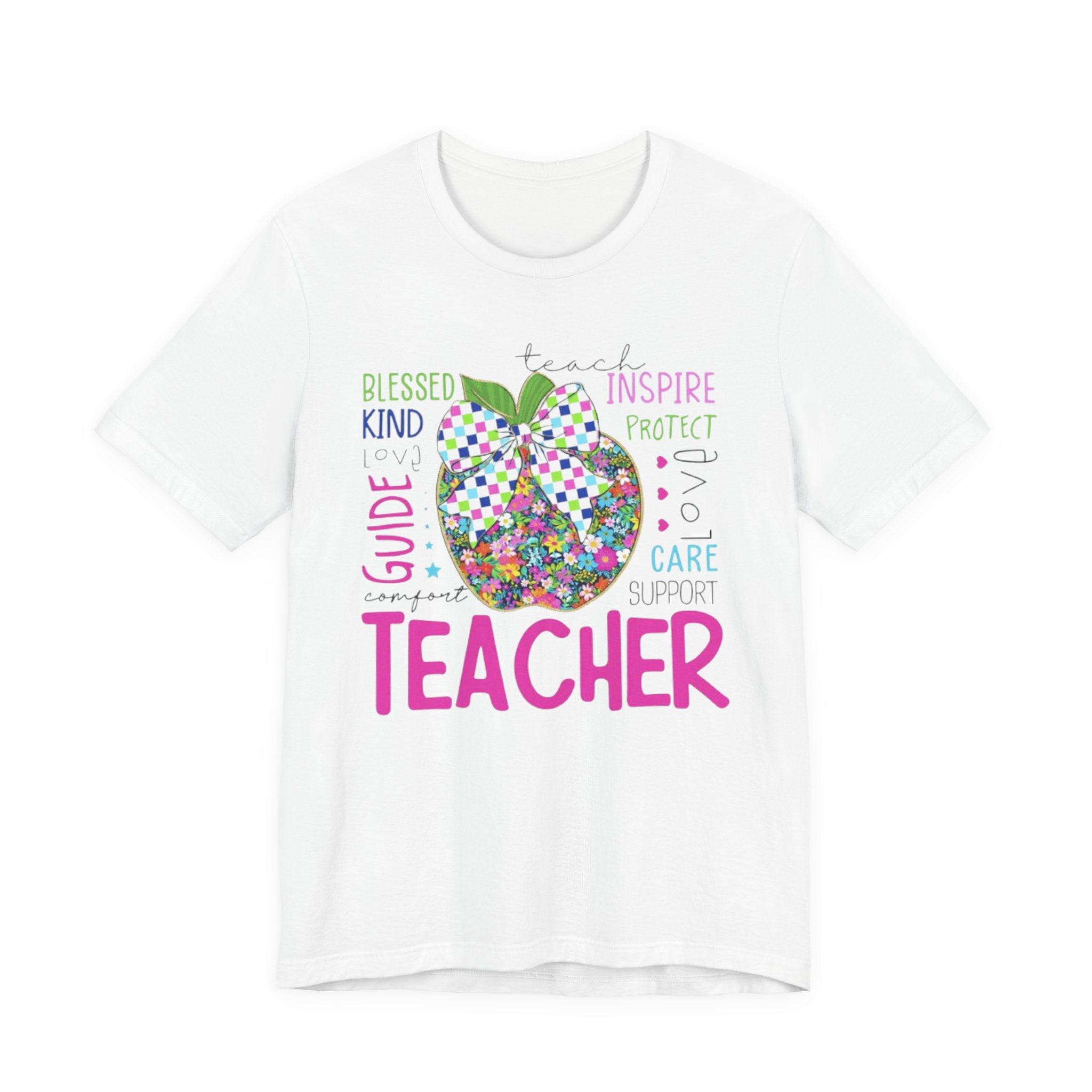 Teacher Apple Graphic Tee | Inspirational Words School Staff Gift