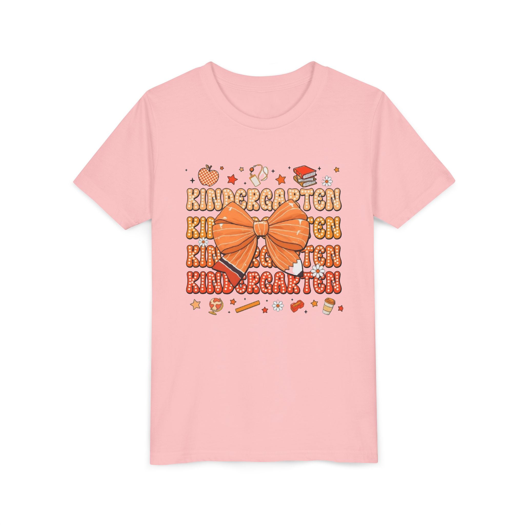 Kindergarten Youth T‑Shirt | Back-to-School Orange Bow Design