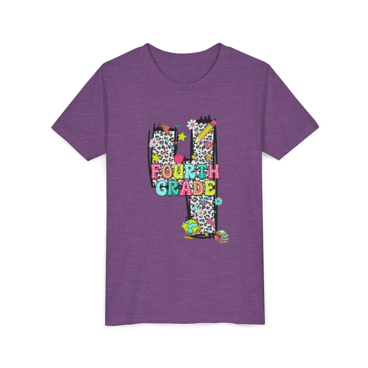 Fourth Grade Kids T‑Shirt | Colorful Number 4 School Shirt for Back to School