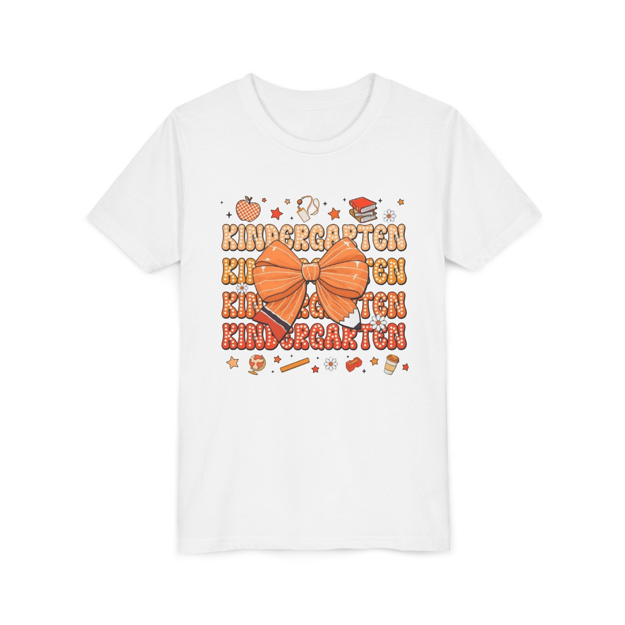 Kindergarten Youth T‑Shirt | Back-to-School Orange Bow Design