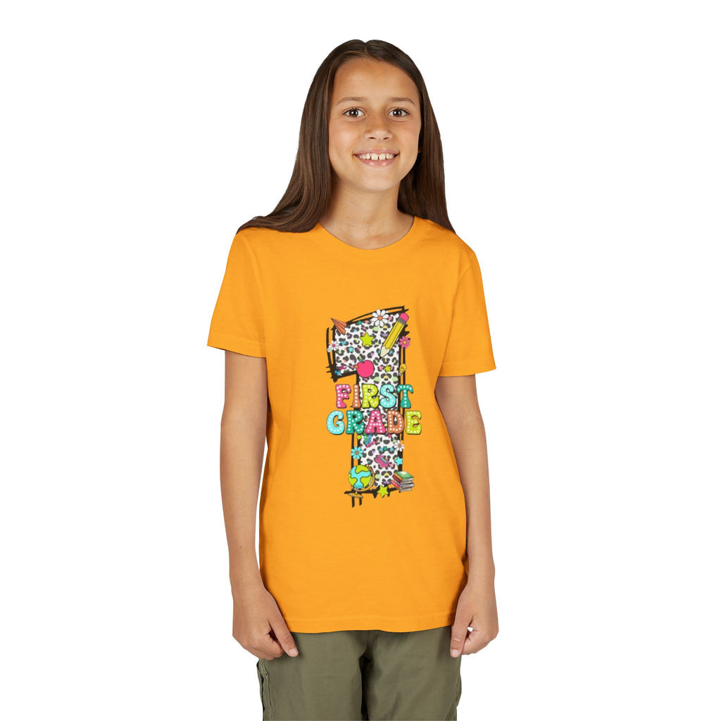 First Grade Number 1 Kids T-Shirt | Colorful Back-to-School Graphic Tee