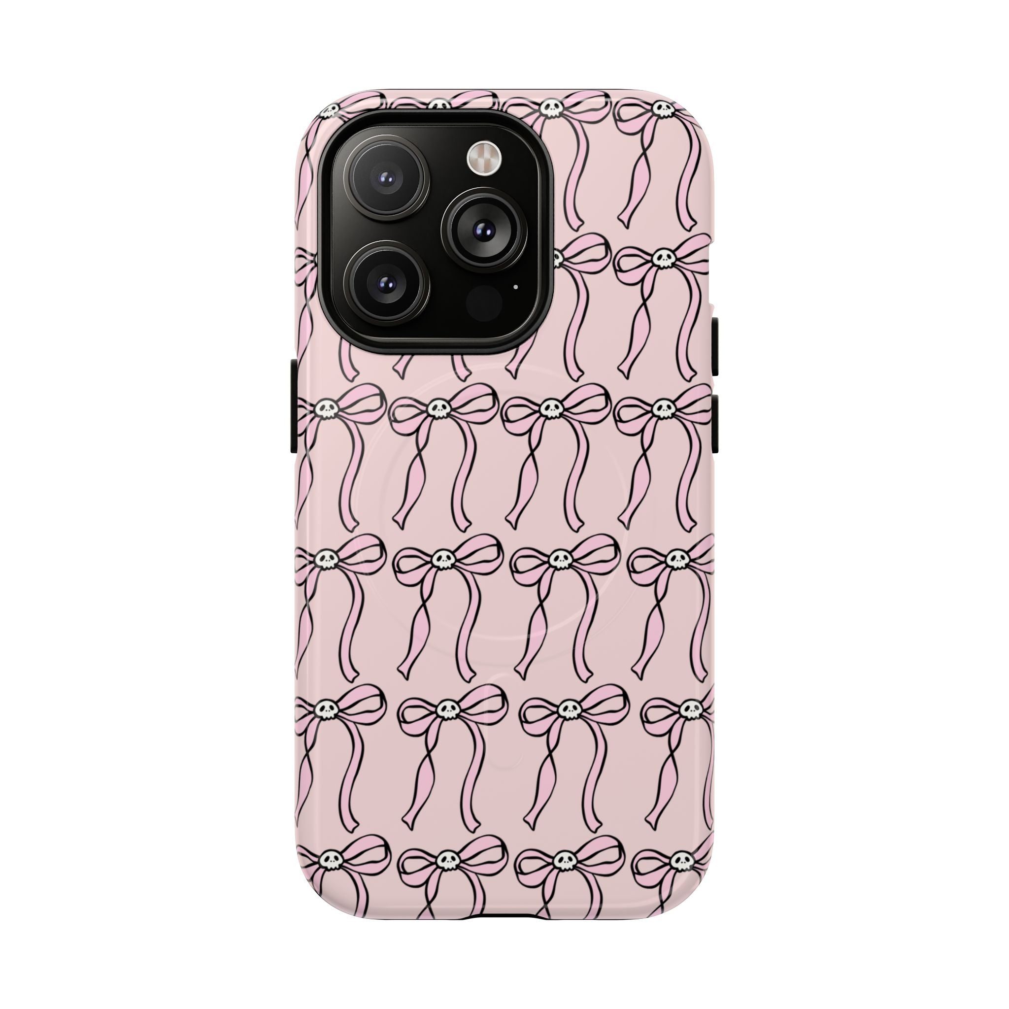 Magnetic Phone Case | Pink Skull Bows