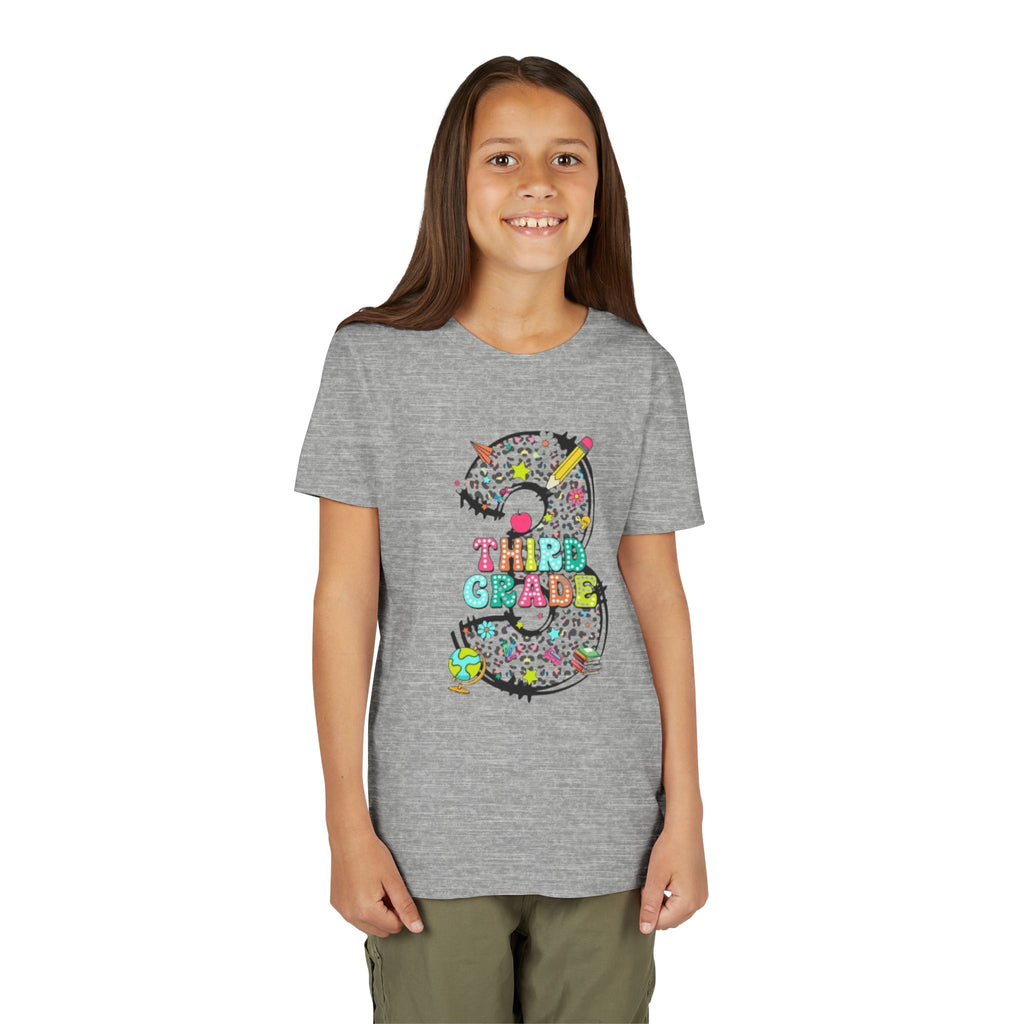Third Grade Youth Tee | Colorful Number 3 Back-to-School Shirt