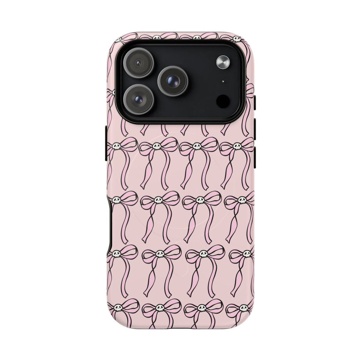 Magnetic Phone Case | Pink Skull Bows