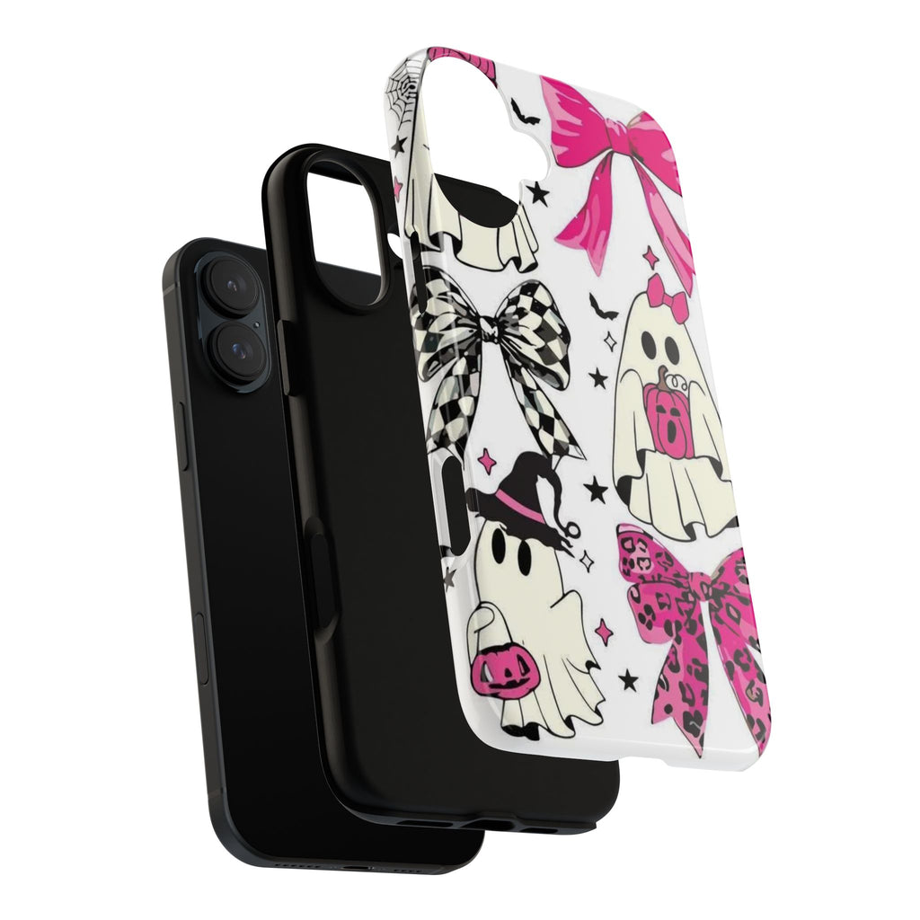Phone Case | Cute Pink Ghosts & Bows Halloween Pattern