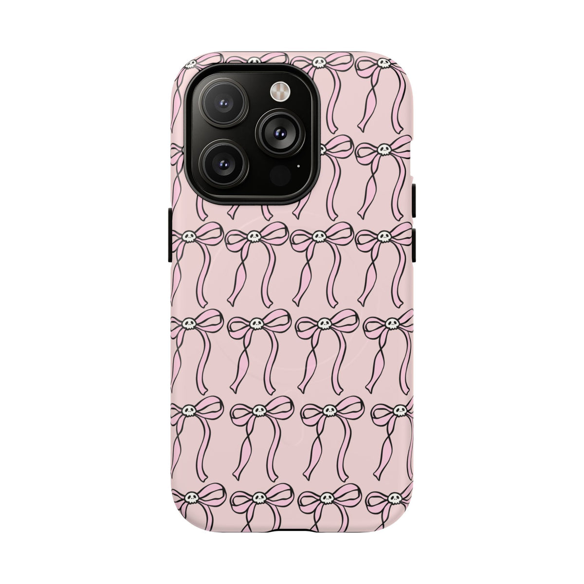Magnetic Phone Case | Pink Skull Bows