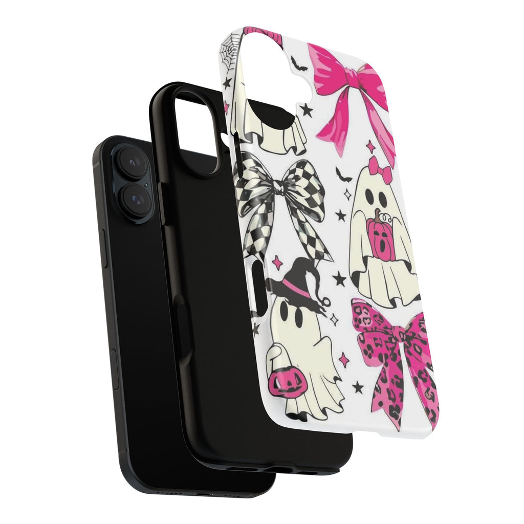 Phone Case | Cute Pink Ghosts & Bows Halloween Pattern