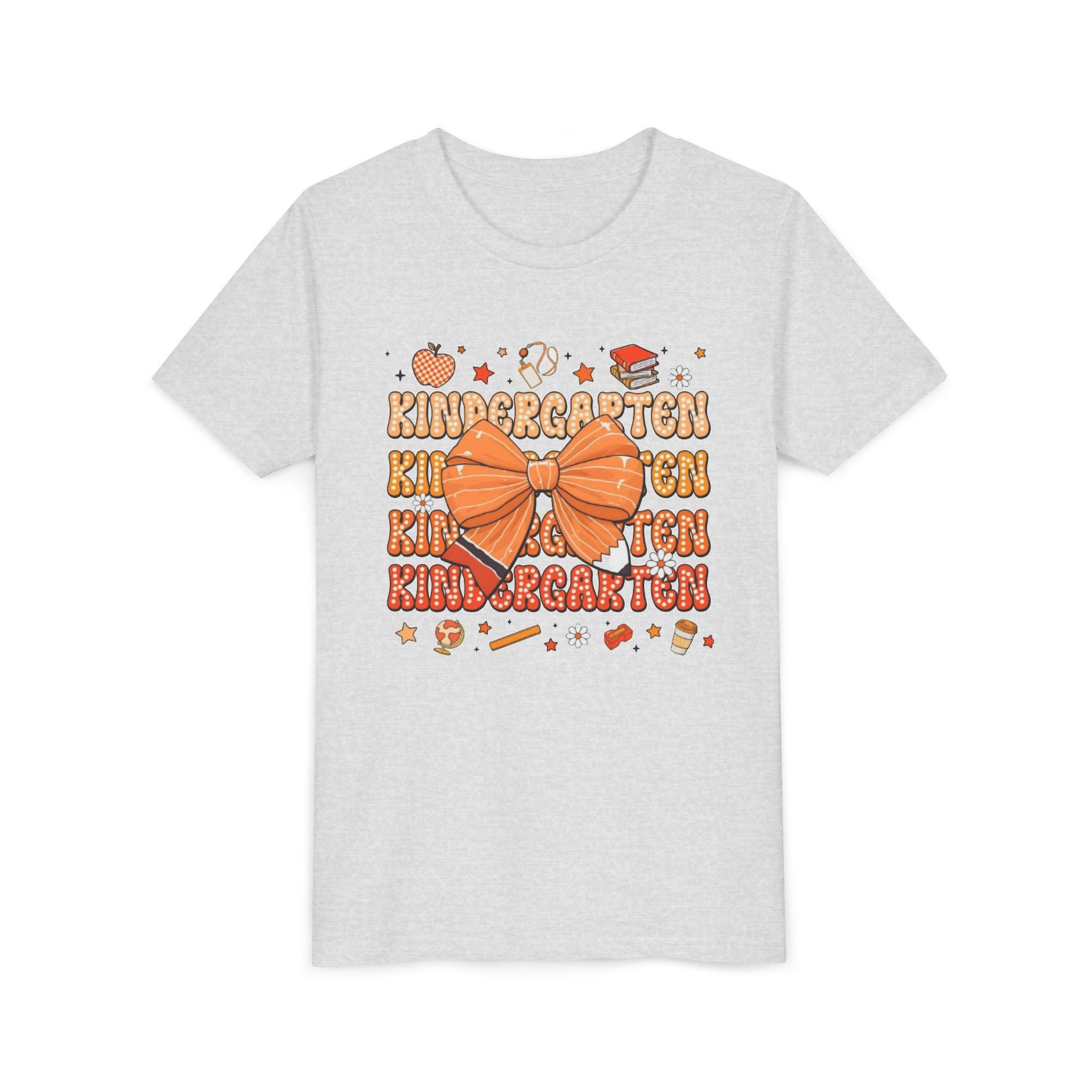 Kindergarten Youth T‑Shirt | Back-to-School Orange Bow Design