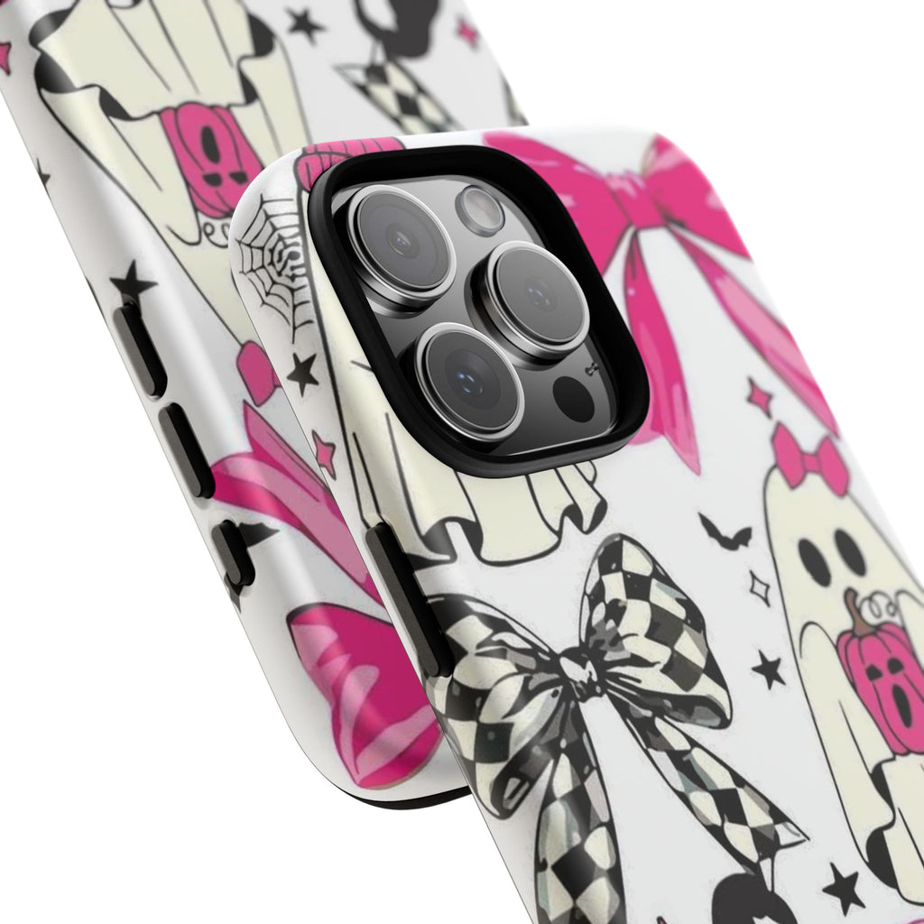 Phone Case | Cute Pink Ghosts & Bows Halloween Pattern