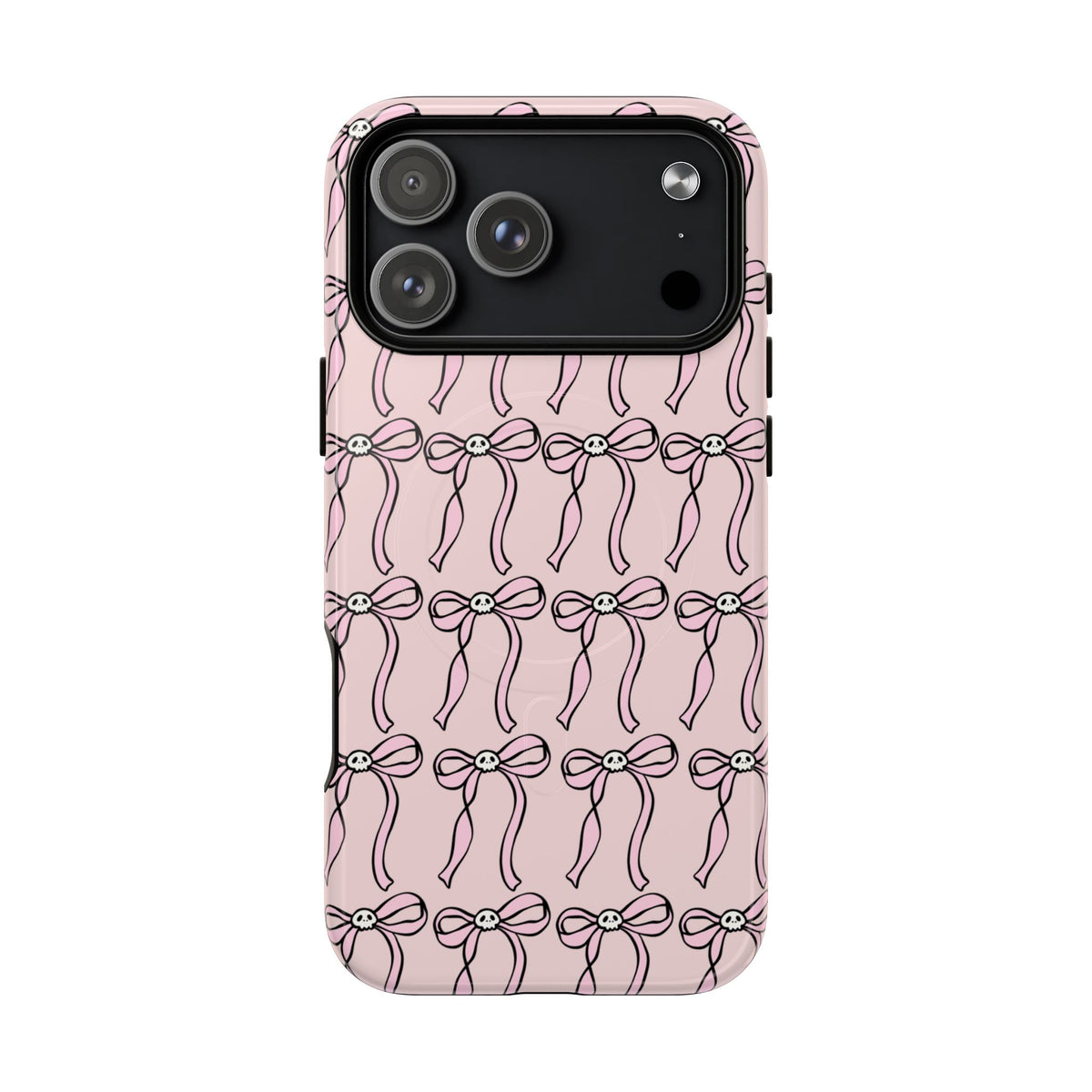 Magnetic Phone Case | Pink Skull Bows