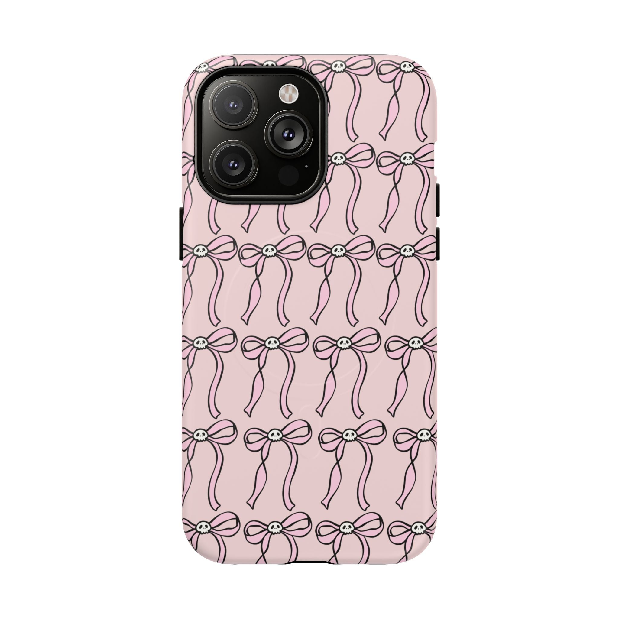 Magnetic Phone Case | Pink Skull Bows