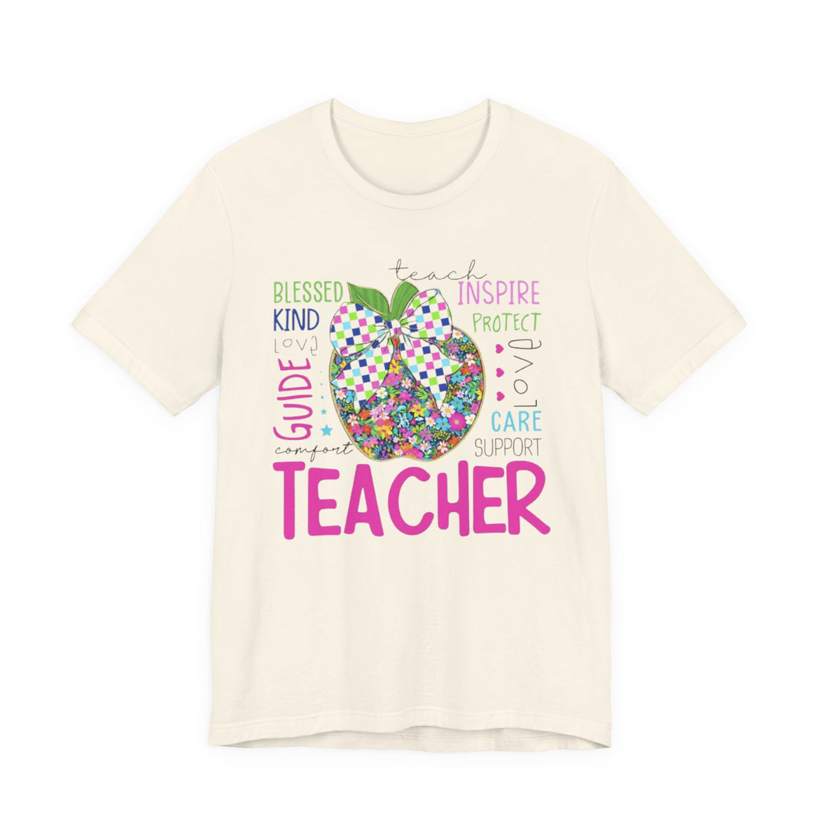 Teacher Apple Graphic Tee | Inspirational Words School Staff Gift