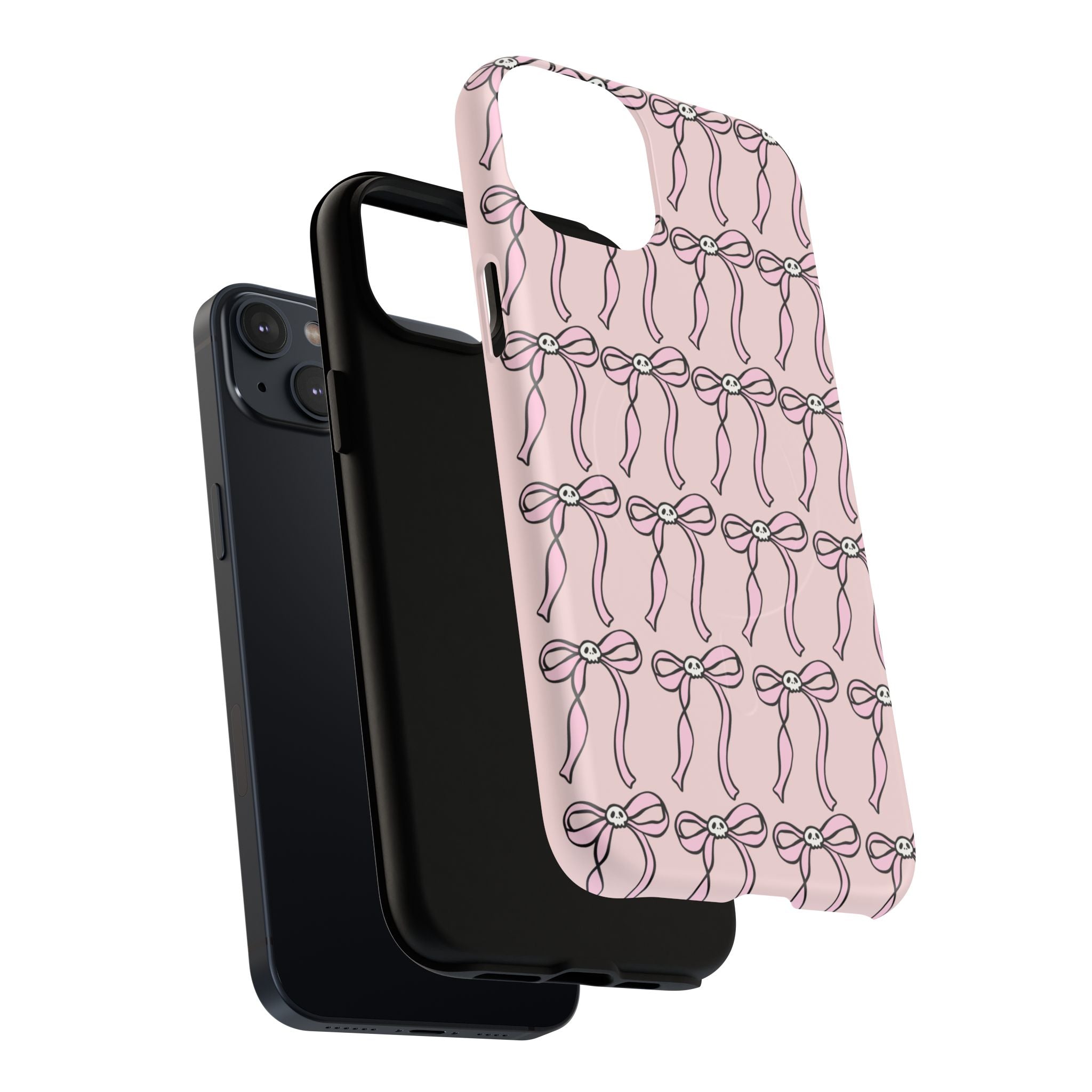 Magnetic Phone Case | Pink Skull Bows