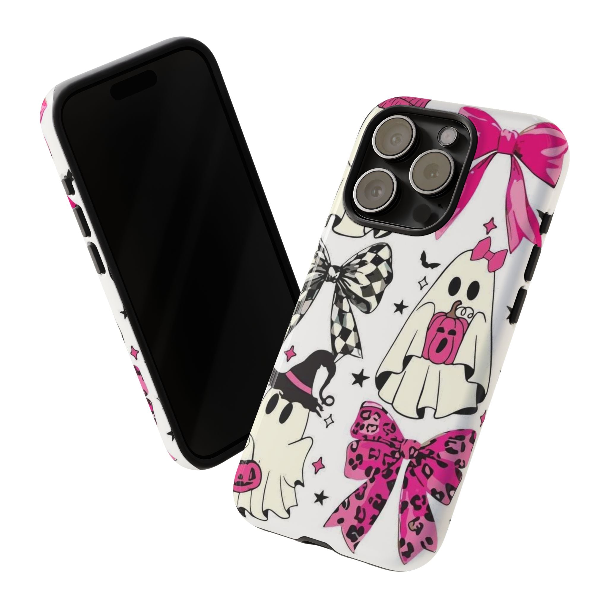 Phone Case | Cute Pink Ghosts & Bows Halloween Pattern
