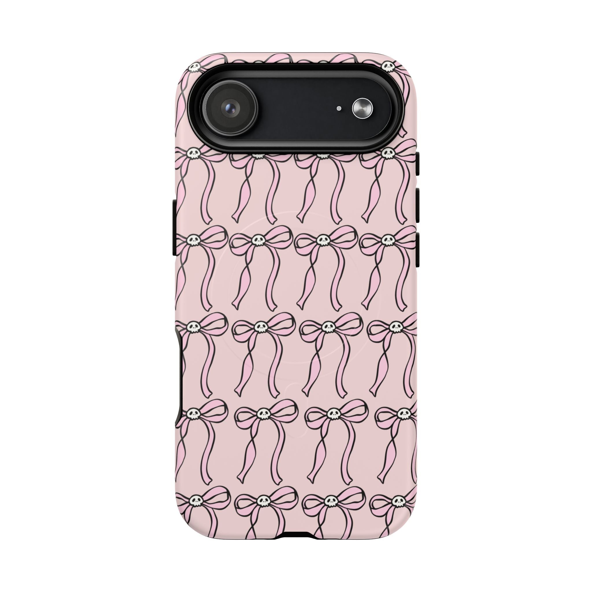Magnetic Phone Case | Pink Skull Bows