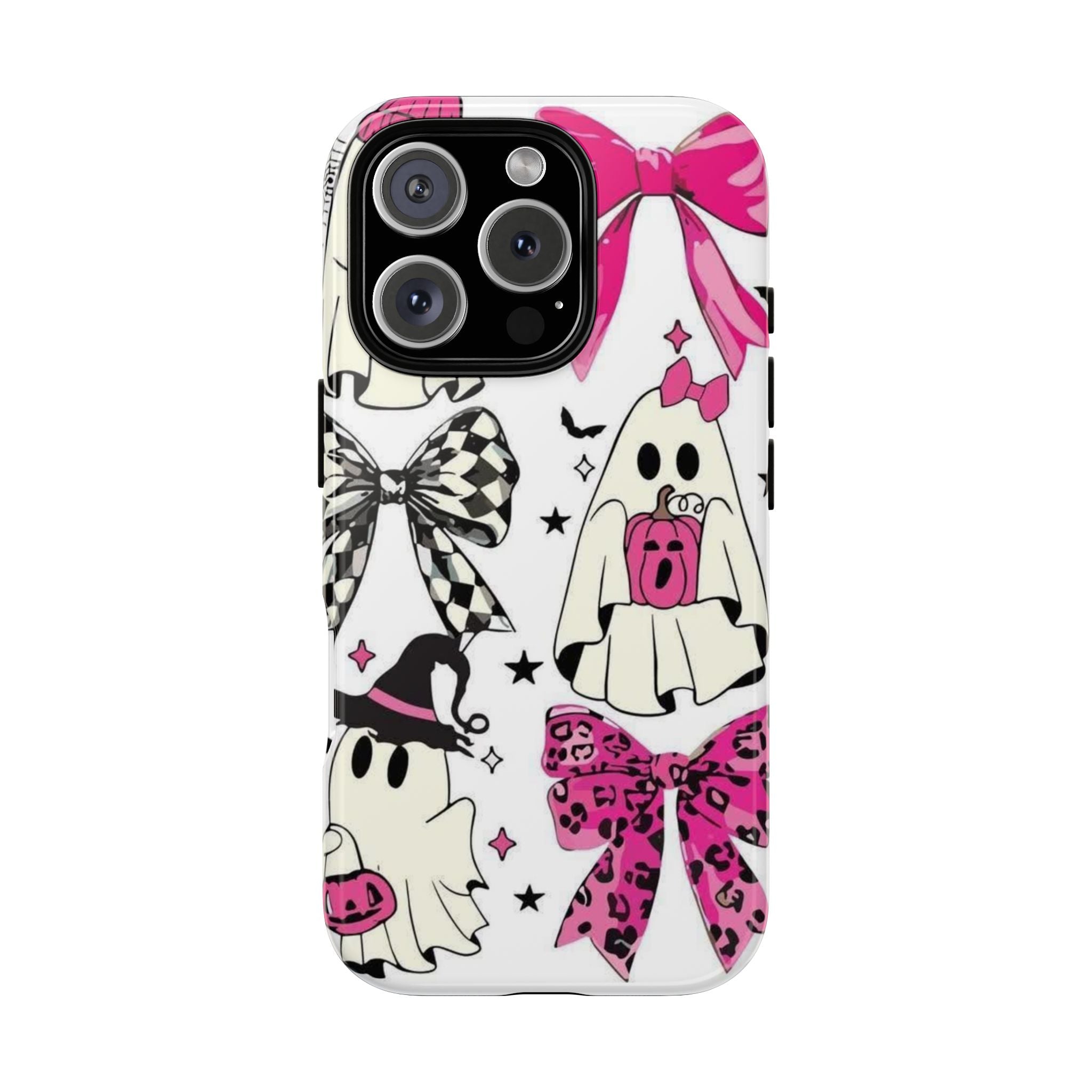 Phone Case | Cute Pink Ghosts & Bows Halloween Pattern
