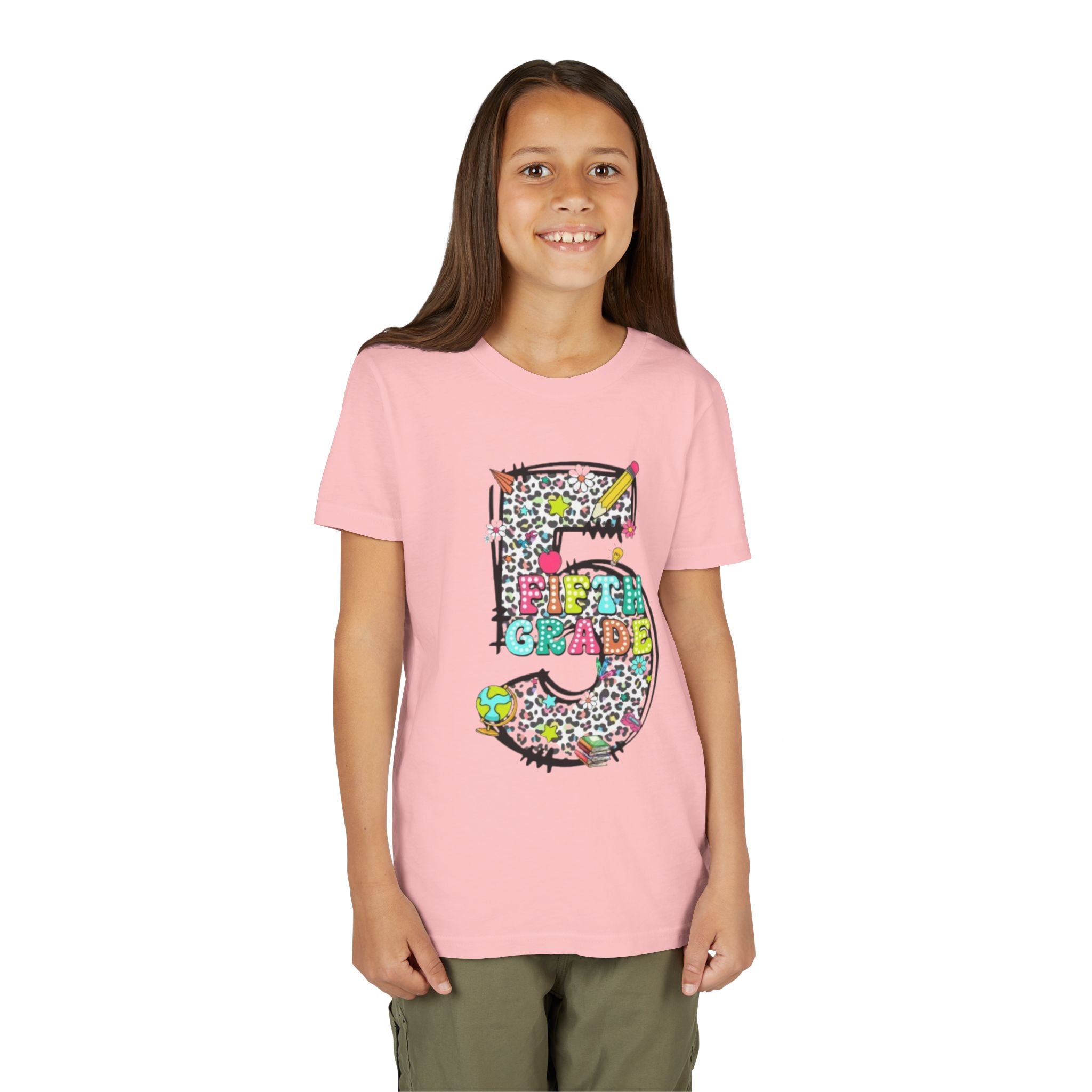5th Grade Kids Shirt | Colorful Leopard Number 5 Back-to-School Tee