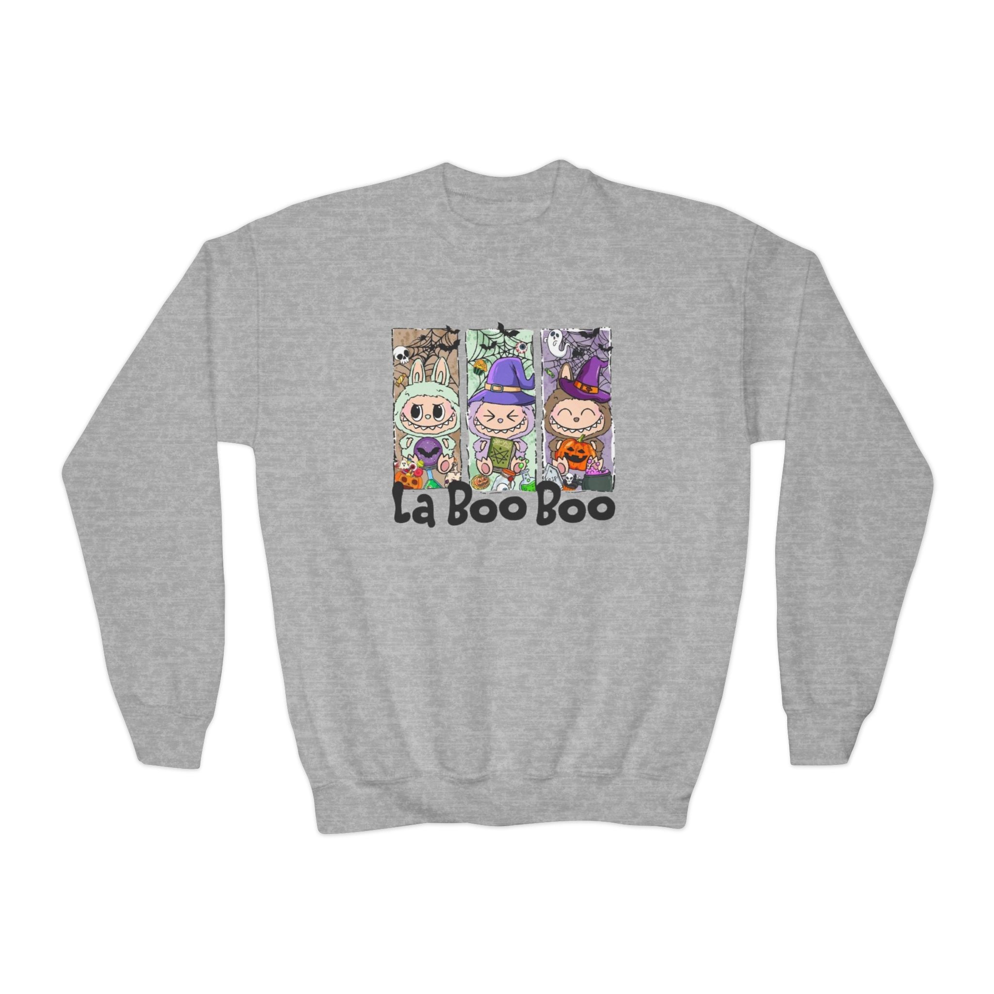 YOUTH Halloween Crewneck | "La Boo Boo" Cute Trick-or-Treat Kids Sweatshirt