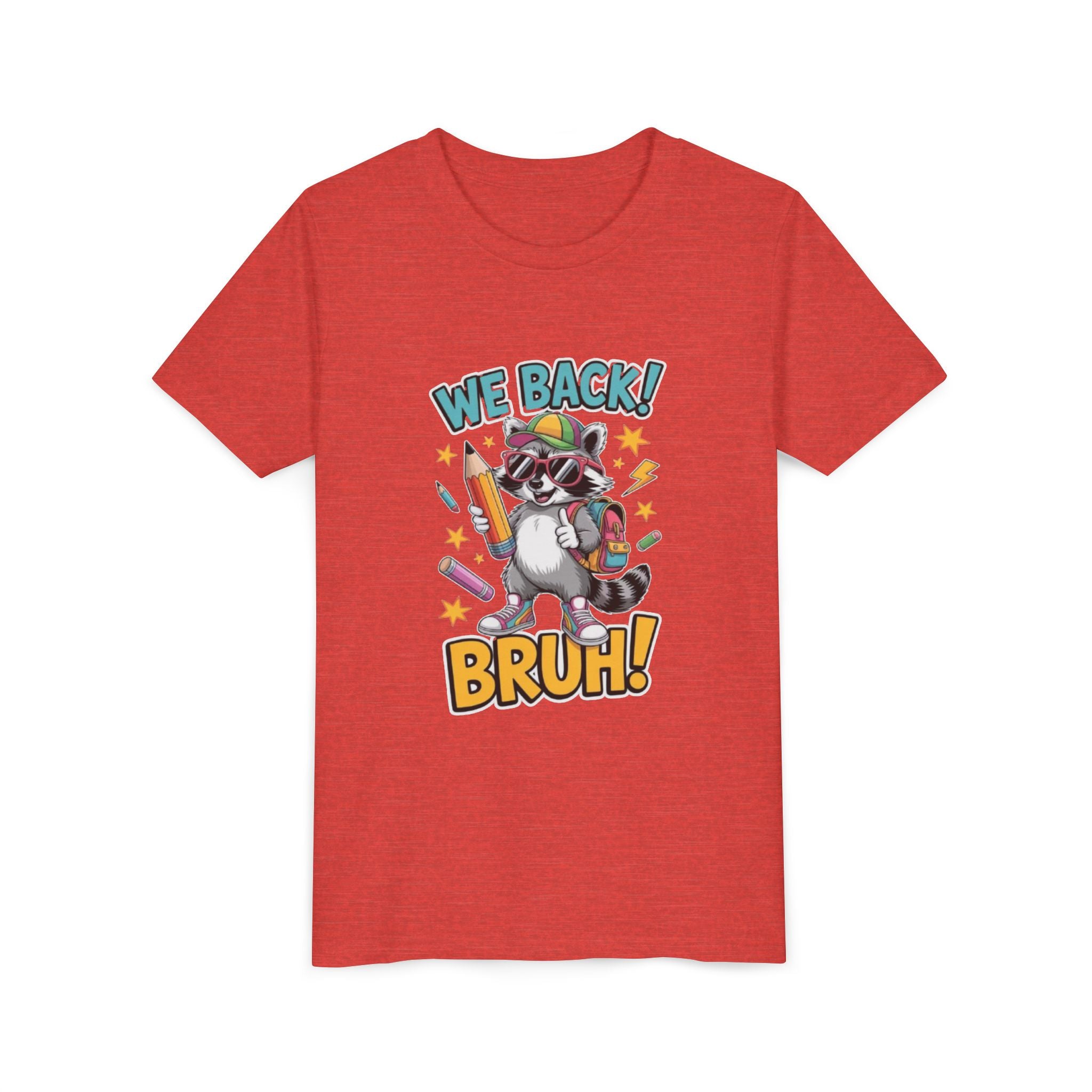 Youth Tee  | Cool Raccoon "We Back! Bruh!" Graphic Shirt