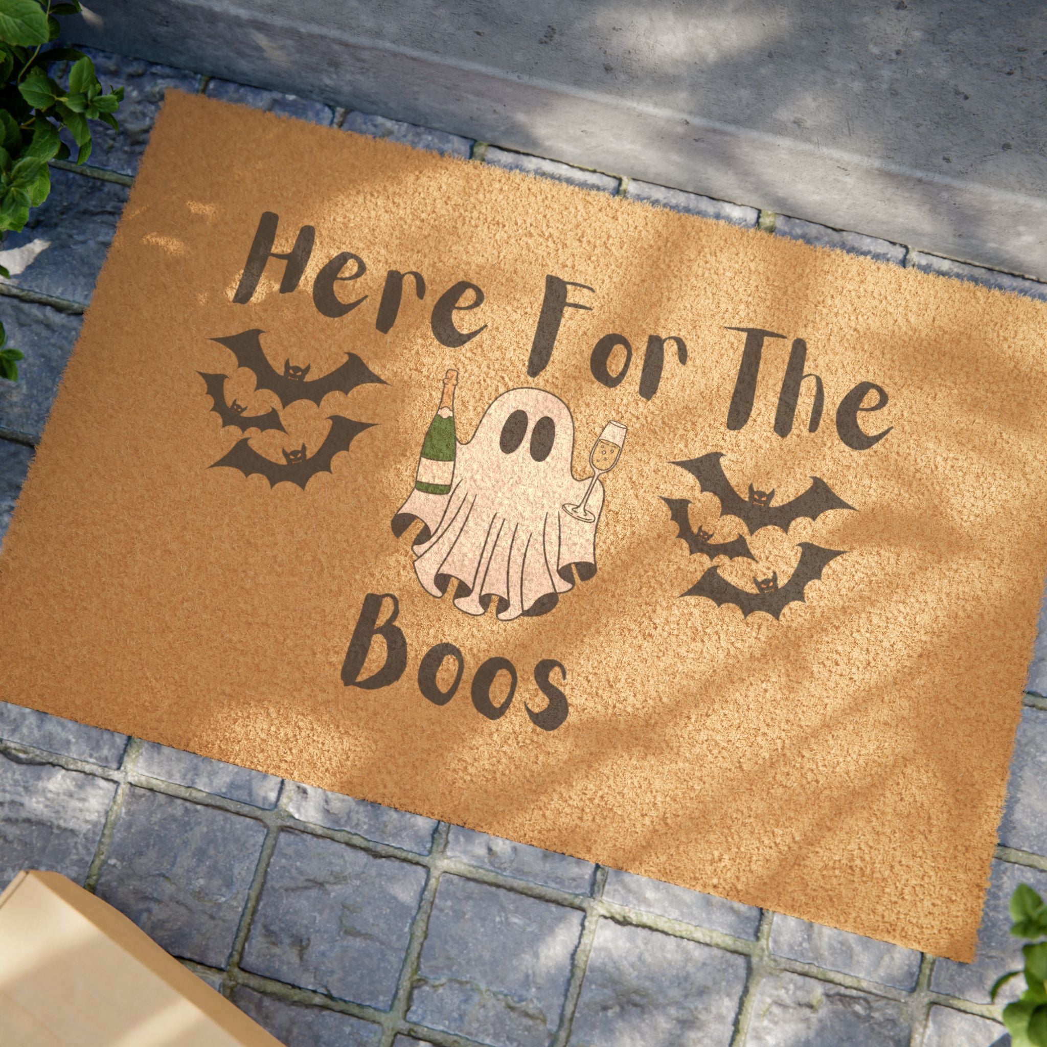Here for the Boos Doormat | Halloween Ghost Welcome Mat