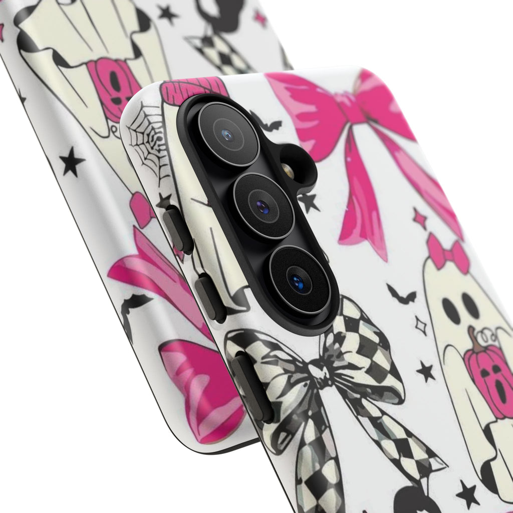 Phone Case | Cute Pink Ghosts & Bows Halloween Pattern