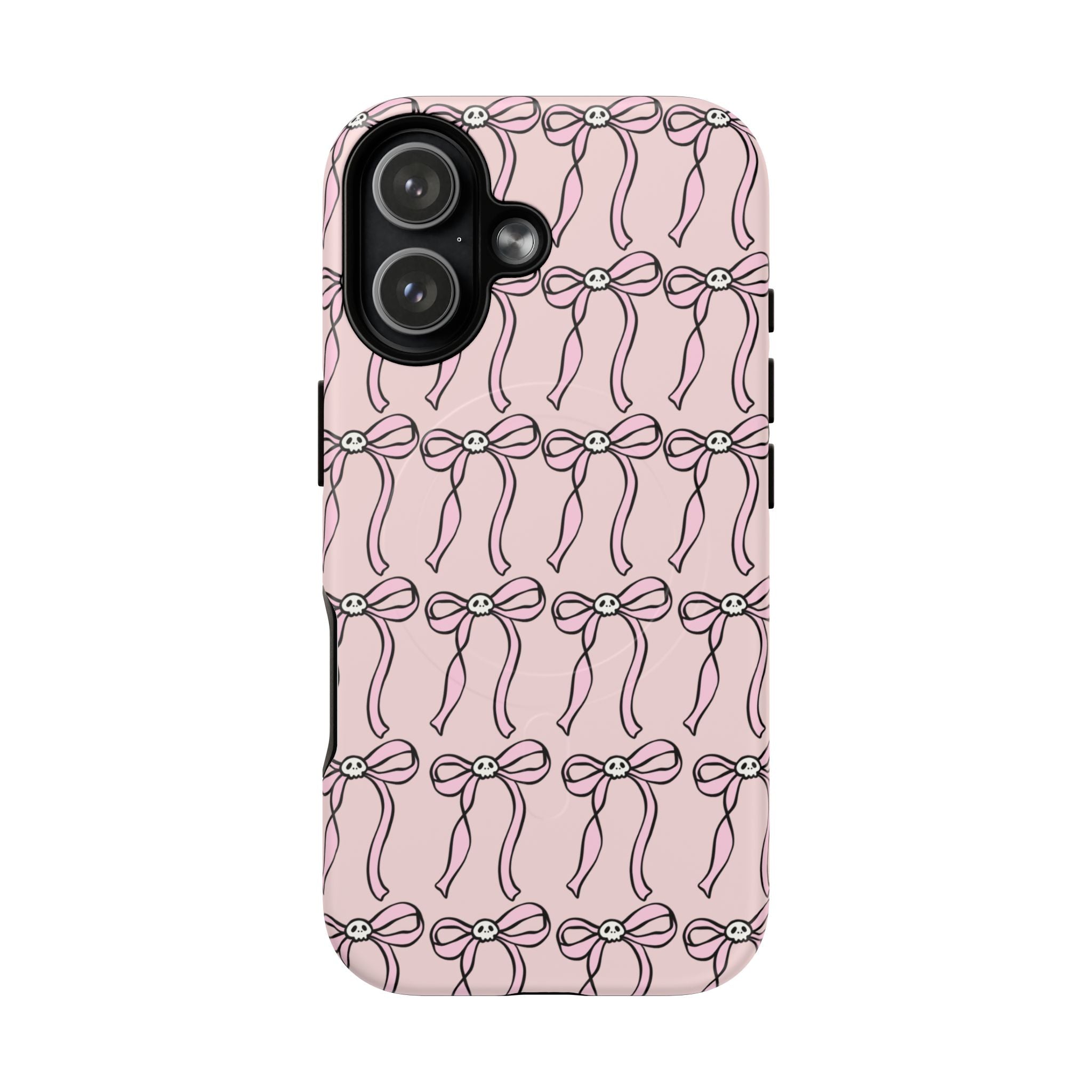 Magnetic Phone Case | Pink Skull Bows