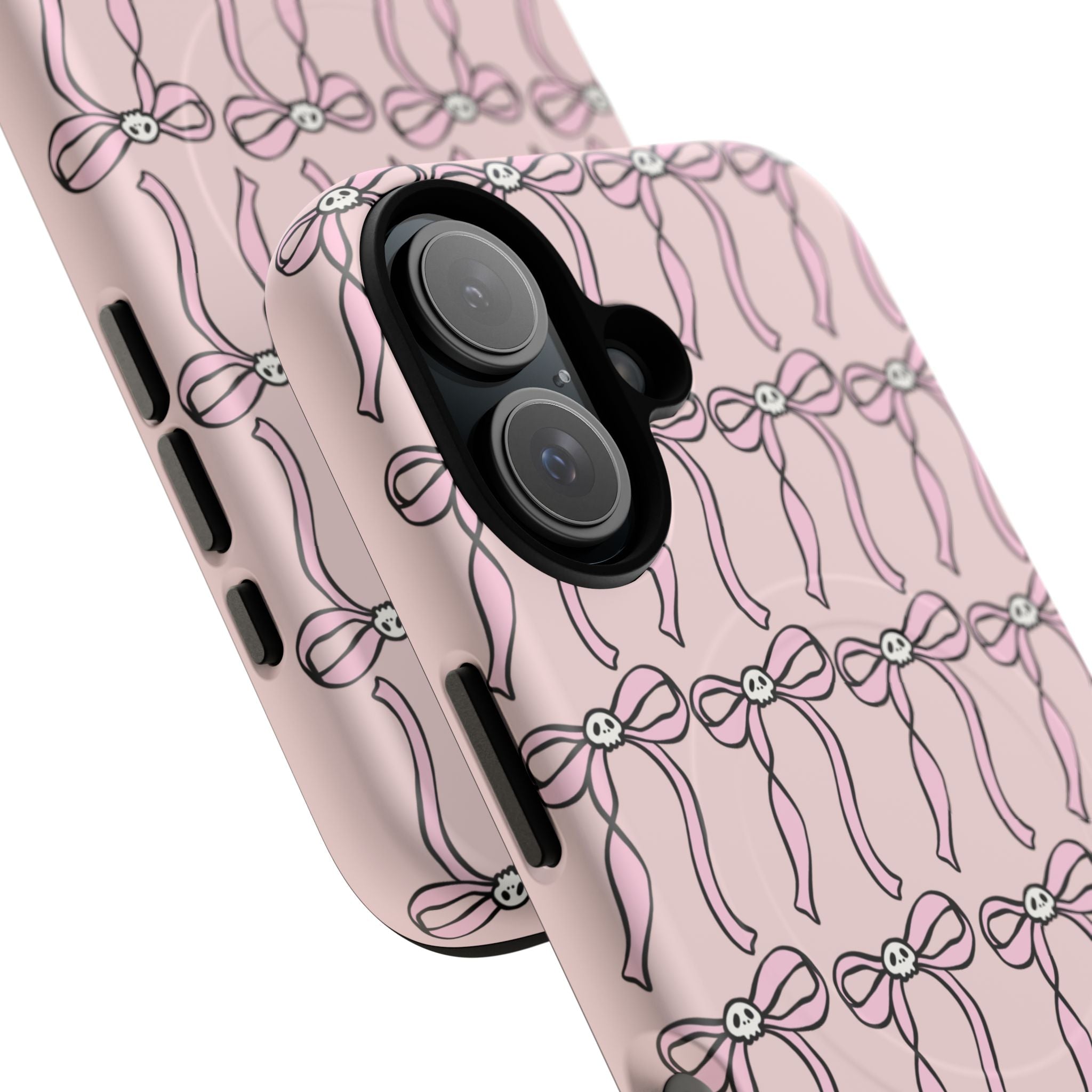 Magnetic Phone Case | Pink Skull Bows