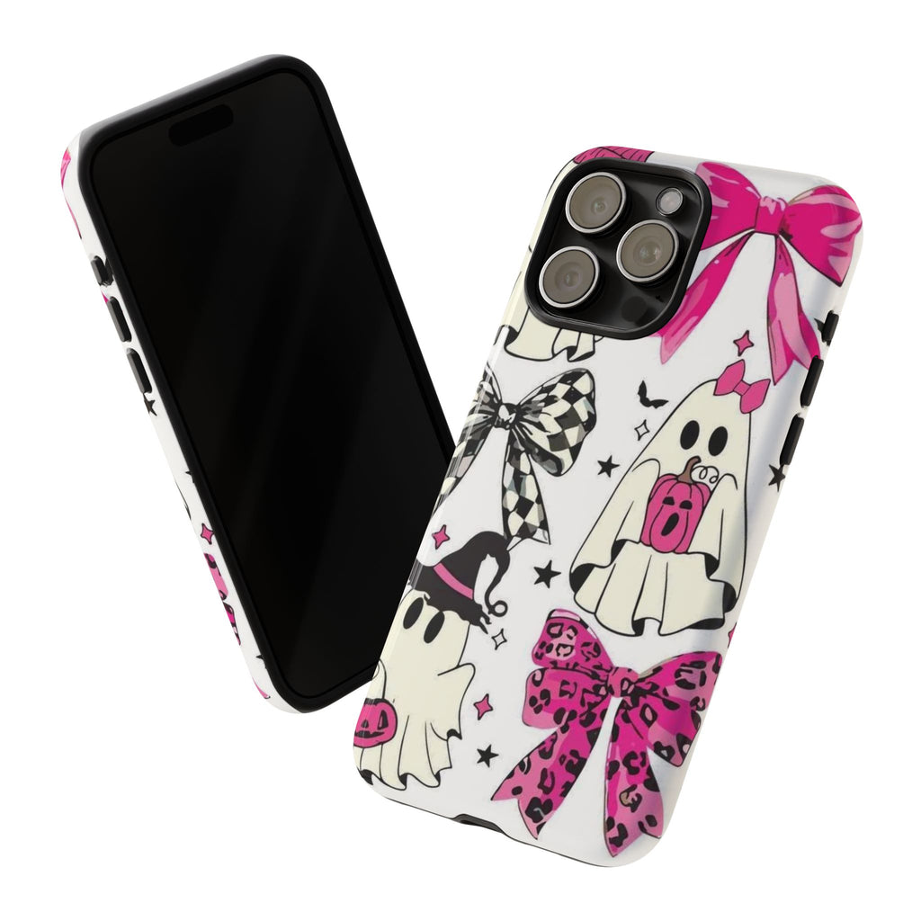 Phone Case | Cute Pink Ghosts & Bows Halloween Pattern